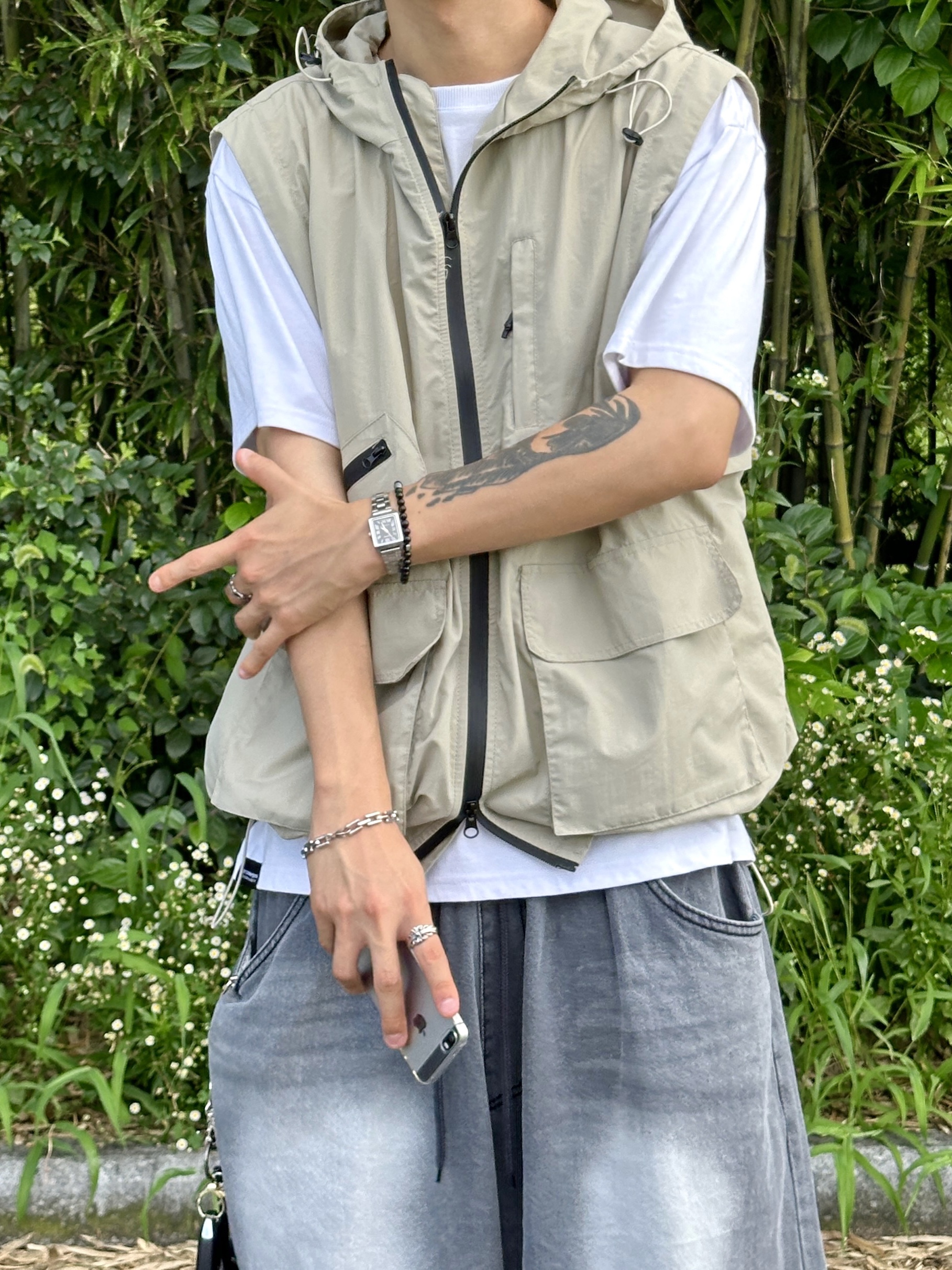 Maison Mihara Yasuhiro Peterson OG Sole Canvas Low-top Sneakers Natural 착용 스타일 - 3