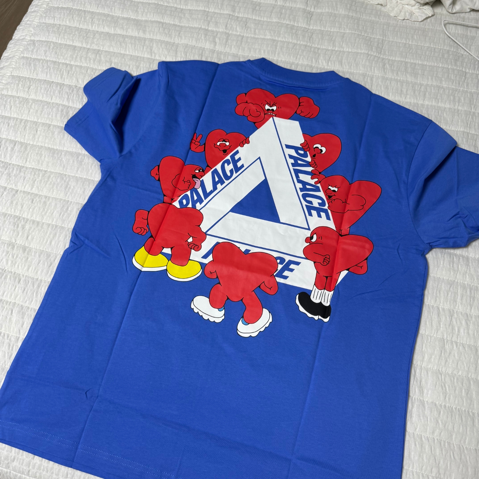 Palace Tri-Hearts T-Shirt Palatial Blue - 24SS 착용 스타일