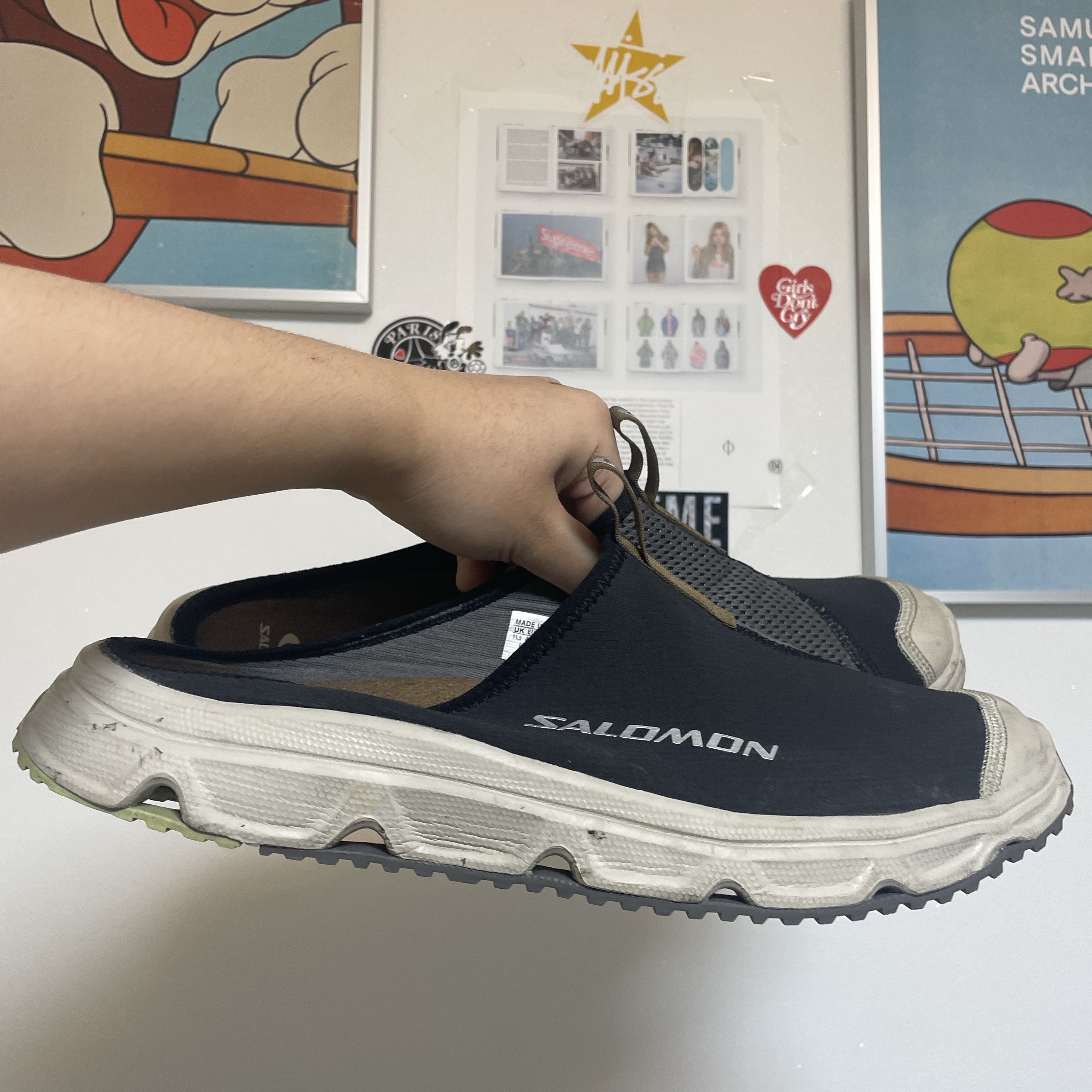 Salomon RX Slide 3.0 Black Plum Kitten 착용 스타일