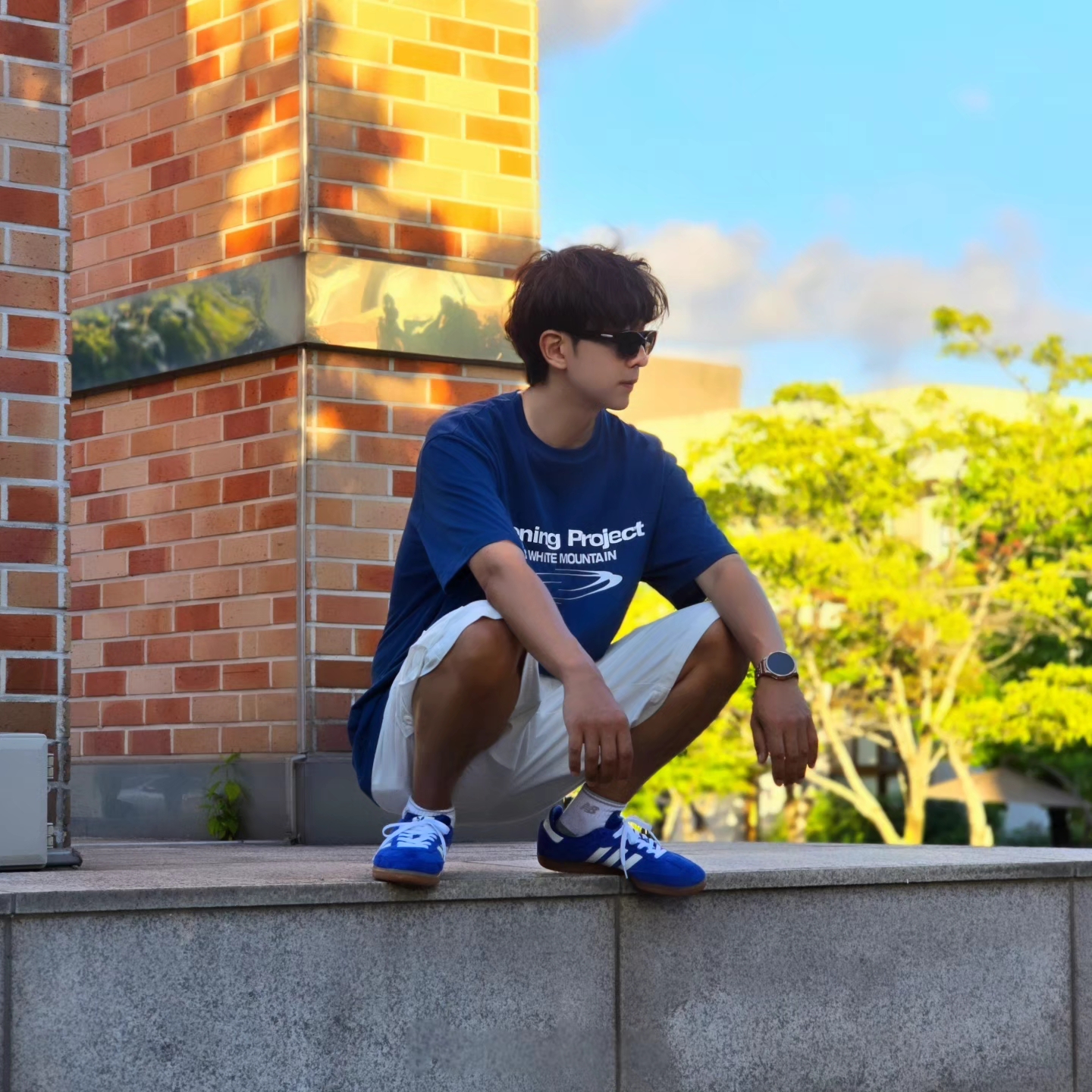Opening Project Identity T-Shirt Blue, Samsung Galaxy Watch6 44mm LTE Silver (Korean Ver.) 착용 스타일 - 9