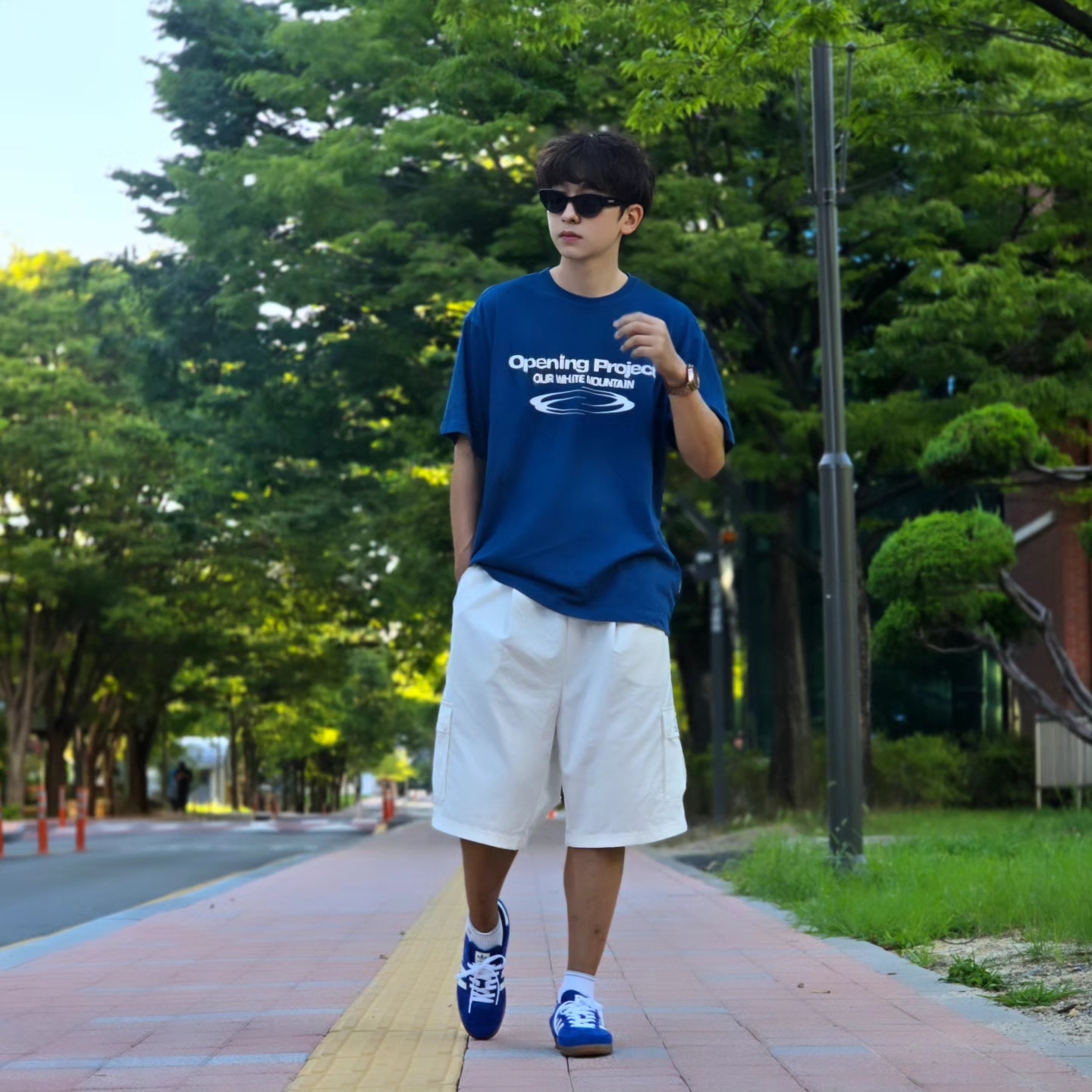 Opening Project Identity T-Shirt Blue, Samsung Galaxy Watch6 44mm LTE Silver (Korean Ver.) 착용 스타일 - 6