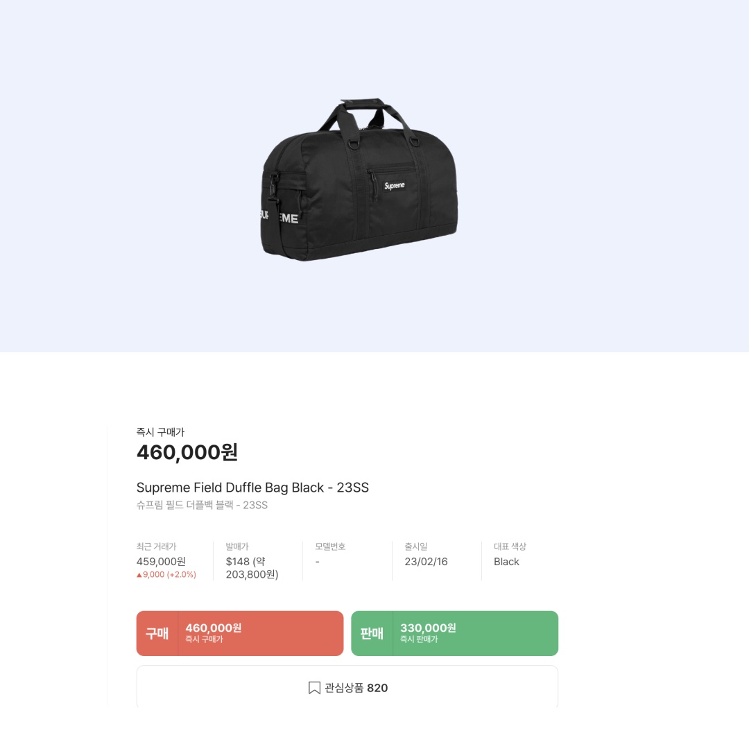 Supreme Field Duffle Bag Black - 23SS 착용 스타일 - 2