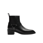 Zara Buckled Cowboy Boots Black