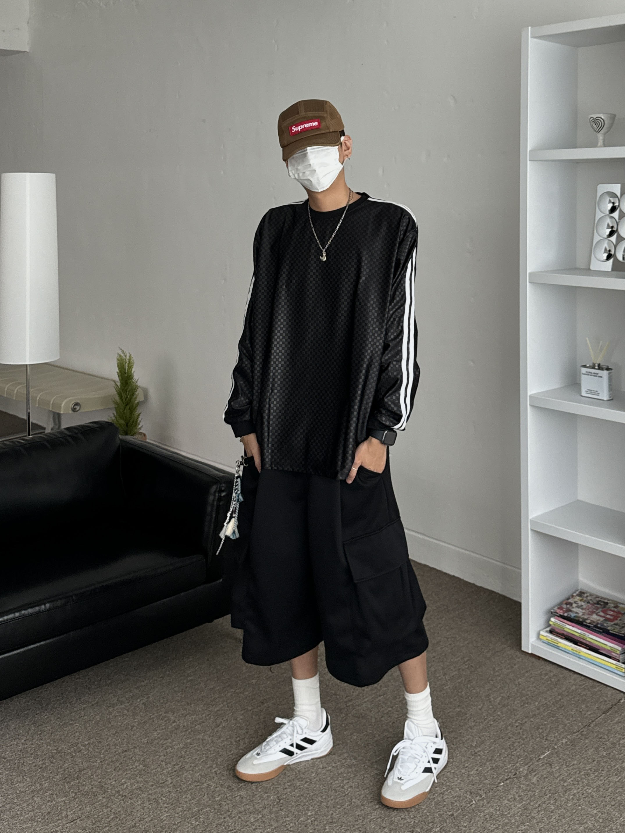 Adidas Copa Nationale Millennium Cloud White Core Black, Supreme Mesh Cordura Camp Cap Sand - 23SS 착용 스타일 - 2