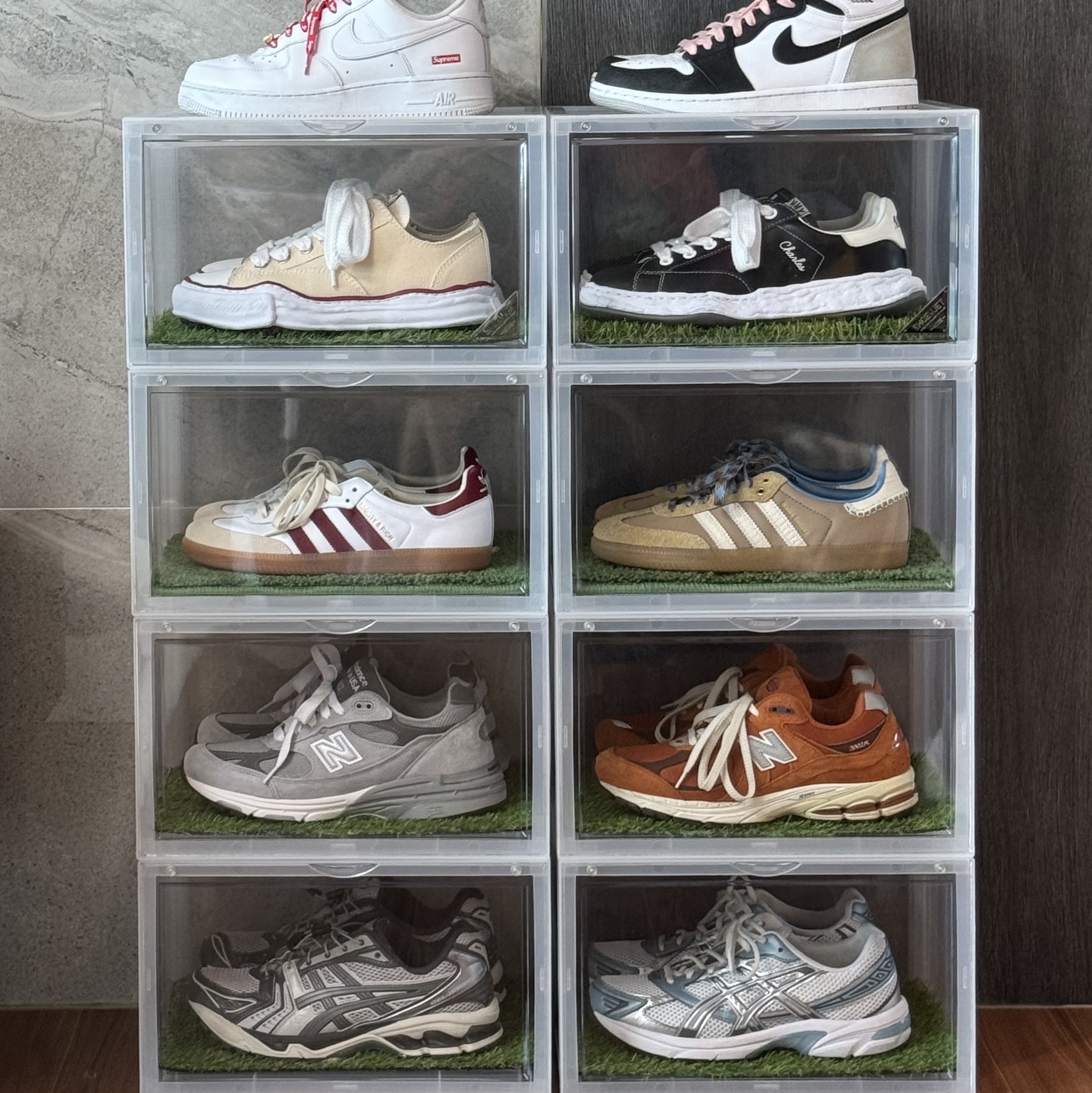 Adidas x Wales Bonner Samba Supplier Colour Wonder White, Maison Mihara Yasuhiro Peterson OG Sole Canvas Low-top Sneakers Natural 착용 스타일 - 5
