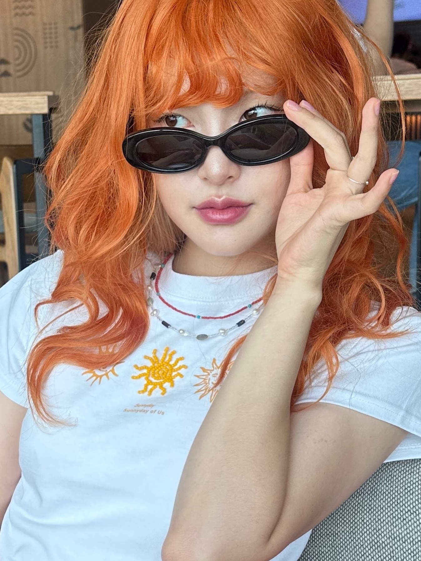 STU Women’s Sun Beads T-shirt White 착용 스타일 - 1