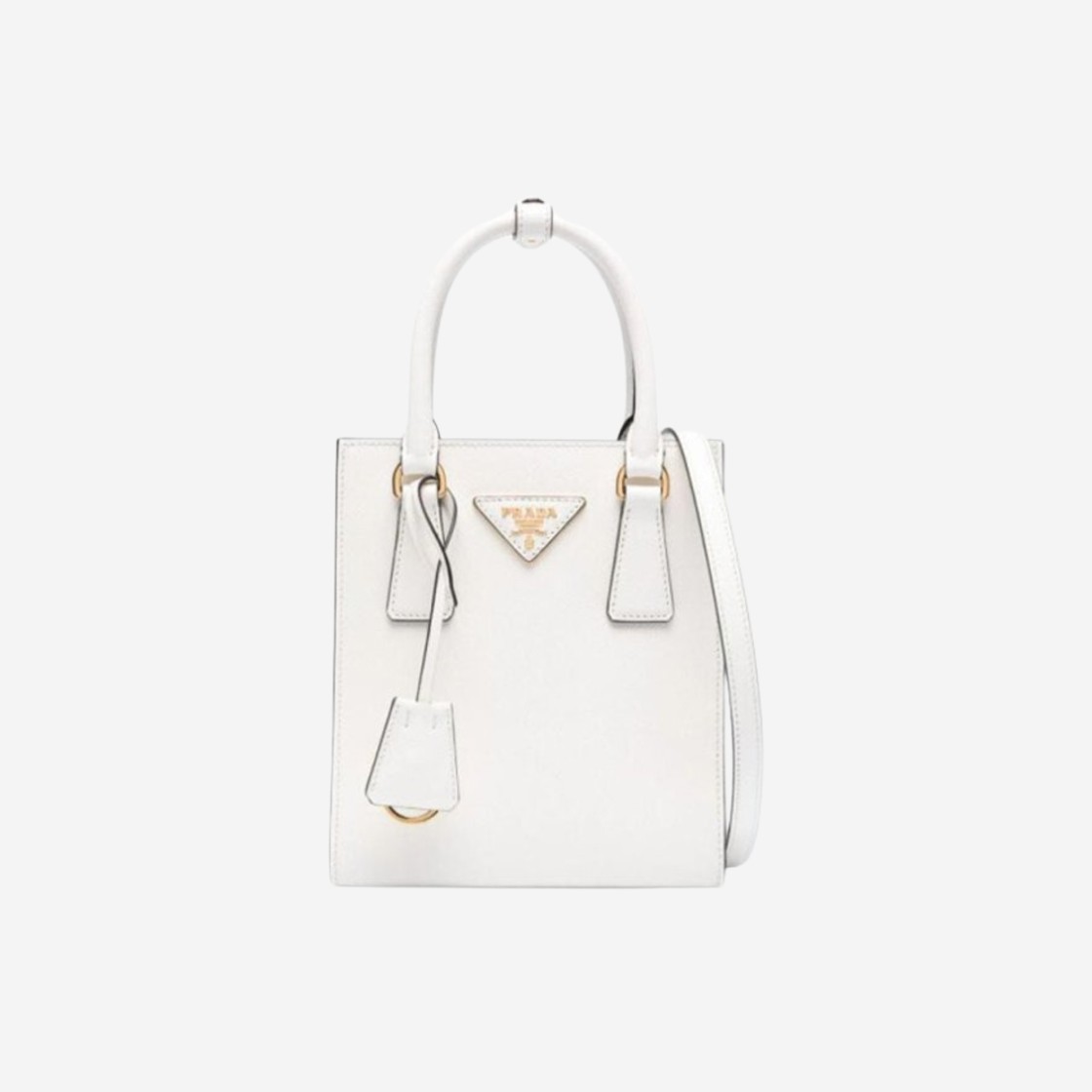 Prada Saffiano Leather Handbag White 상세 이미지 1