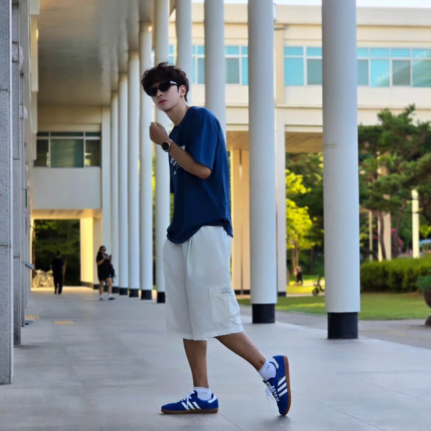 Opening Project Identity T-Shirt Blue, Samsung Galaxy Watch6 44mm LTE Silver (Korean Ver.) 착용 스타일 - 1