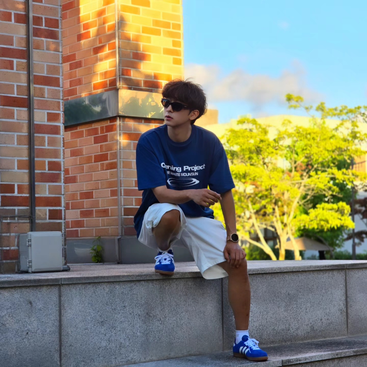 Opening Project Identity T-Shirt Blue, Samsung Galaxy Watch6 44mm LTE Silver (Korean Ver.) 착용 스타일 - 7