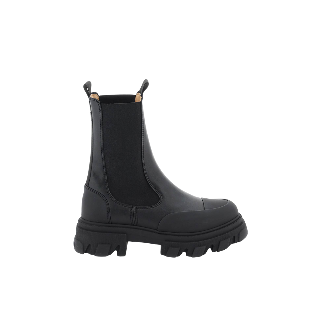 (W) 가니 미드 첼시 앵클 부츠 블랙((W) Ganni Mid Chelsea Ankle Boots Black)