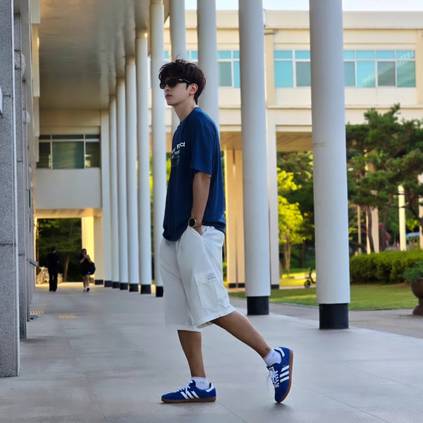 Opening Project Identity T-Shirt Blue, Samsung Galaxy Watch6 44mm LTE Silver (Korean Ver.) 착용 스타일 - 3