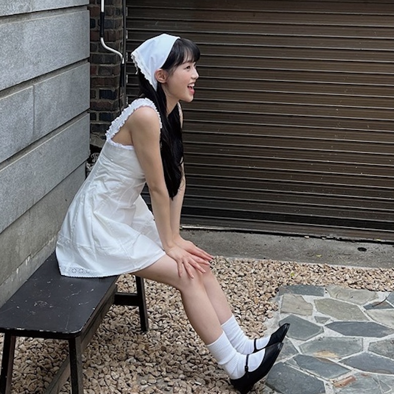 [KREAM 단독] STU Women Lace Dress White 착용 스타일