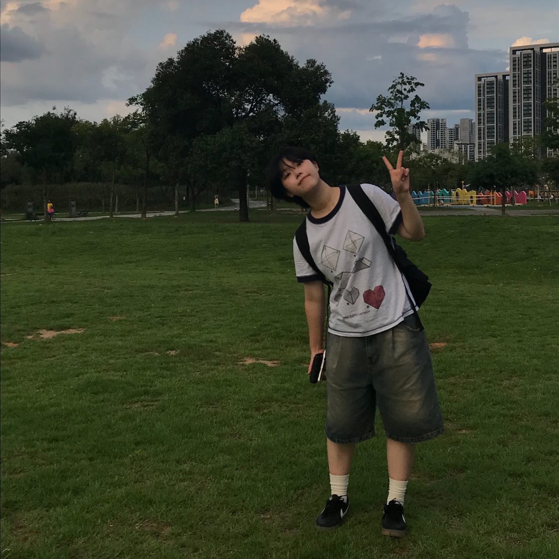 Problemallways Love Postman T-Shirt Melange Gray 착용 스타일