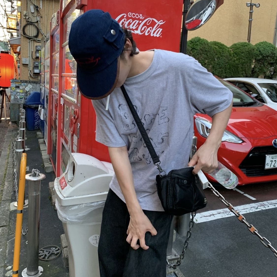 Problemallways Logo Denim Pocket Camp Cap Blue 착용 스타일 - 3