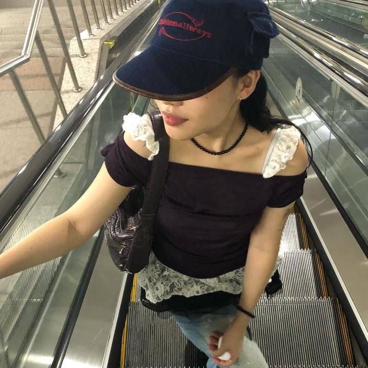 Problemallways Logo Denim Pocket Camp Cap Blue 착용 스타일 - 4