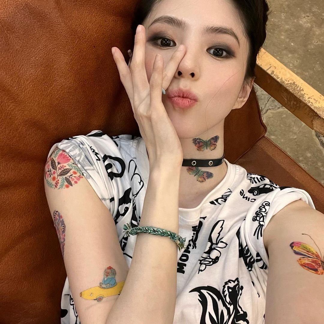 TATTLY Illustration Tattoo Sticker Set, TATTLY Midnight Garden Tattoo Sticker Set 착용 스타일