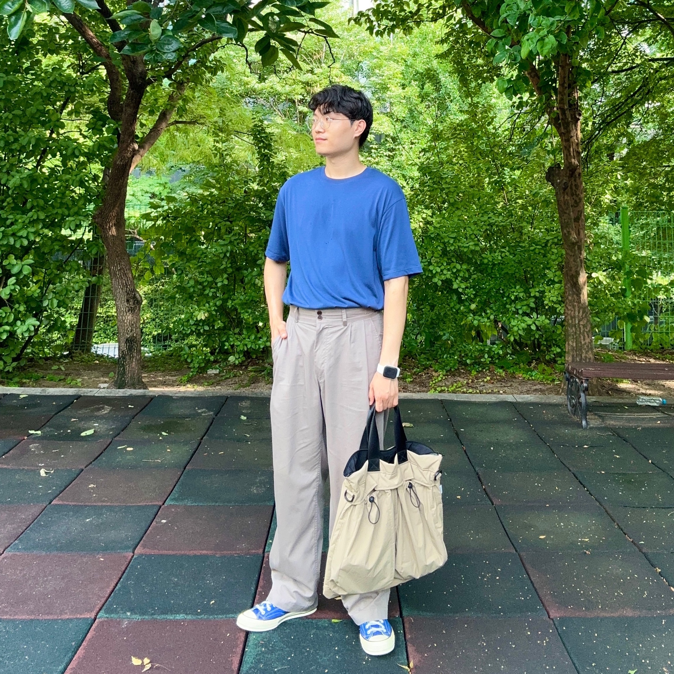 Converse Chuck 70 High Rush Blue 착용 스타일 - 1