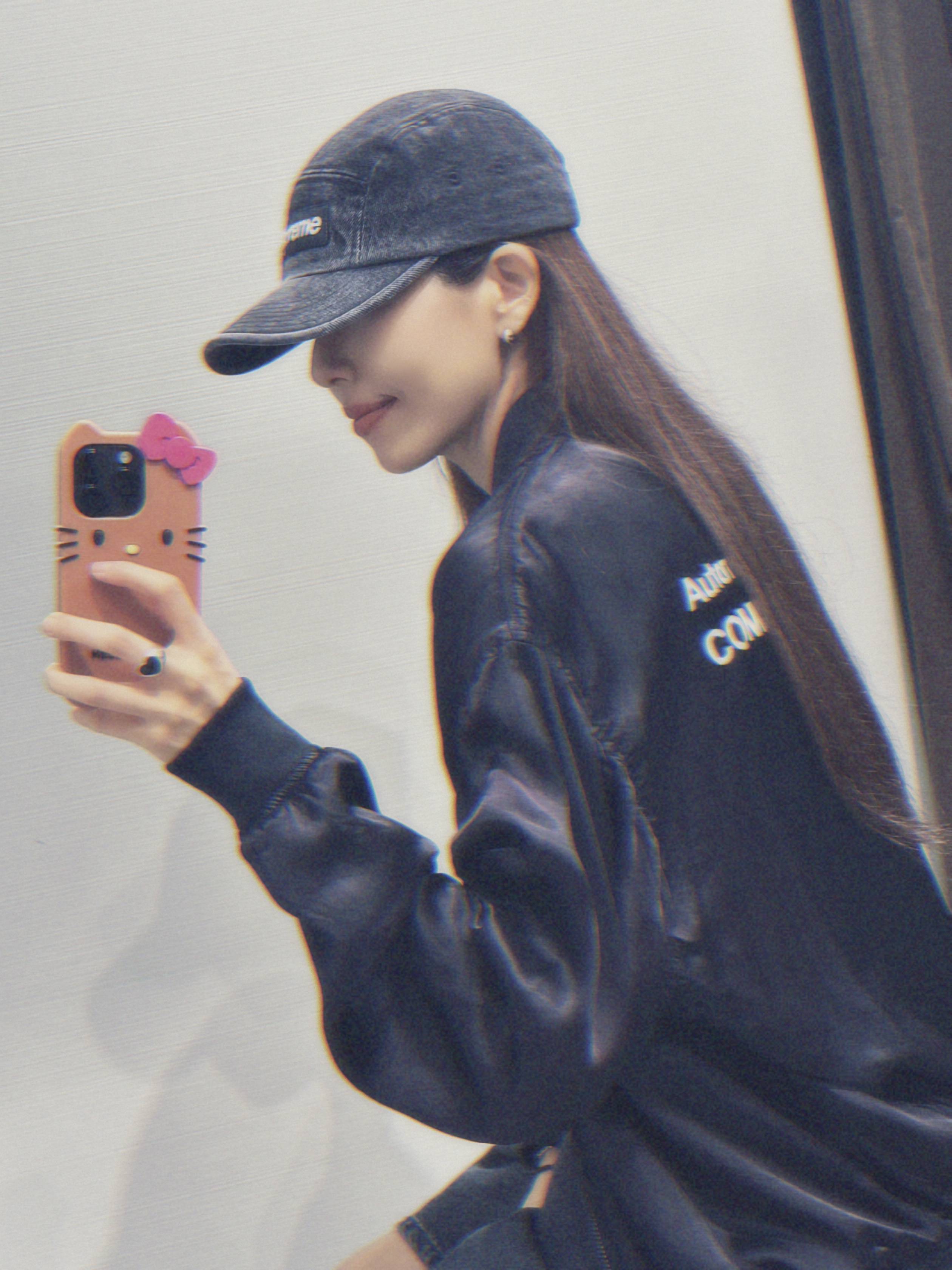 Supreme Denim Camp Cap Black - 23SS, CDG '84-85 Staff Blouson Black 착용 스타일 - 1