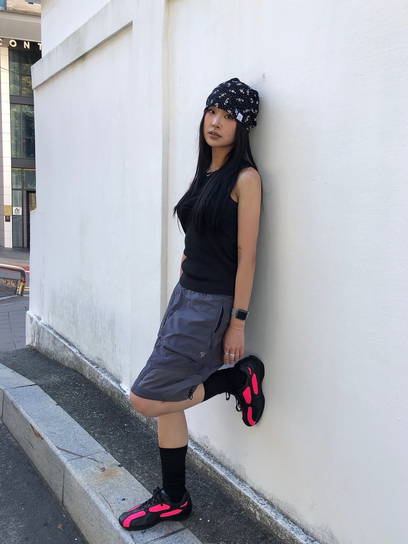 Sansan Gear Nylon Shorts Purple - 24SS 착용 스타일 - 2