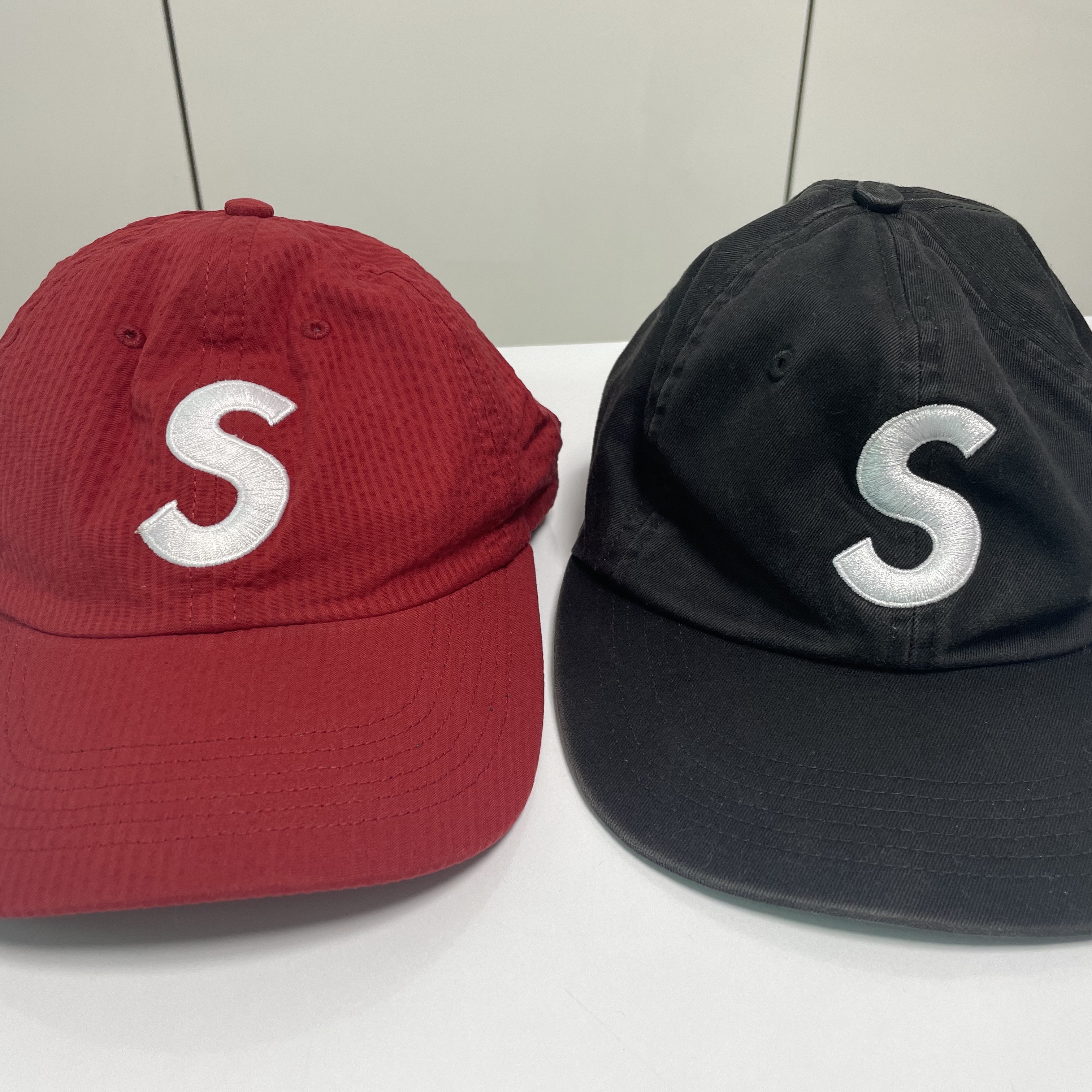 Supreme Seersucker S Logo 6-Panel Red - 24SS 착용 스타일 - 2