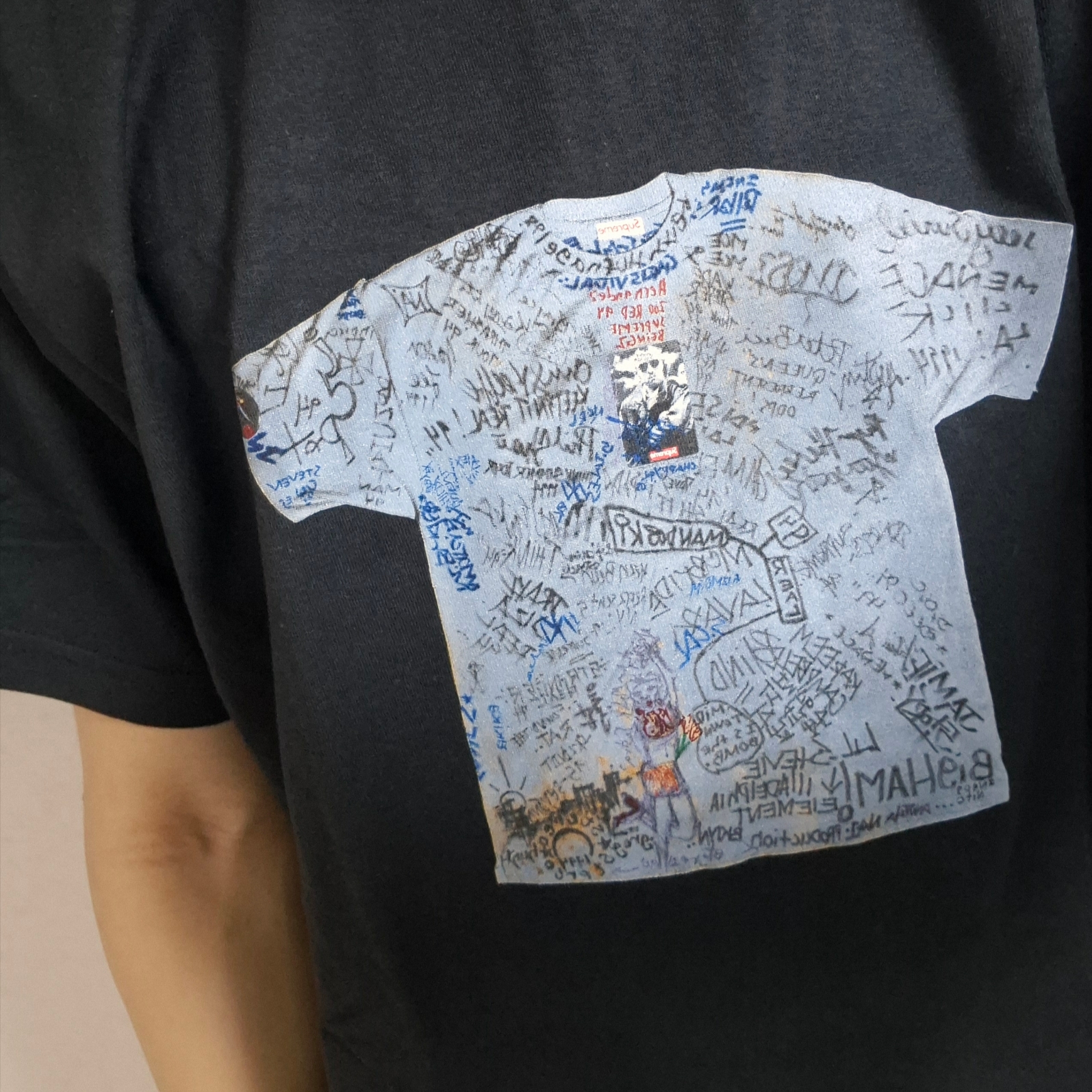 Supreme First T-Shirt Black - 24SS 착용 스타일 - 1