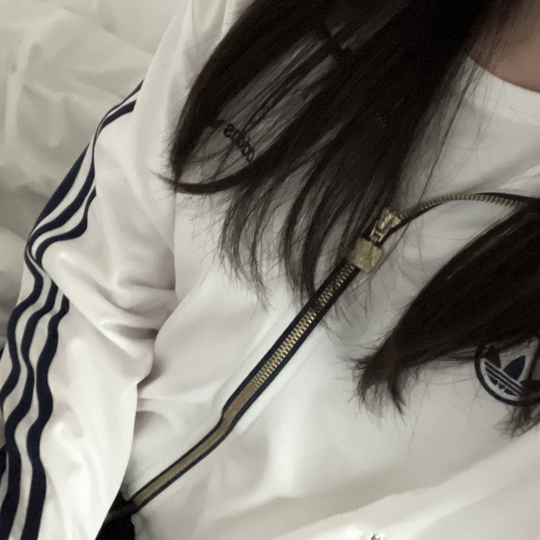 (W) Adidas Firebird Badge Track Top Cloud White - KR Sizing 착용 스타일