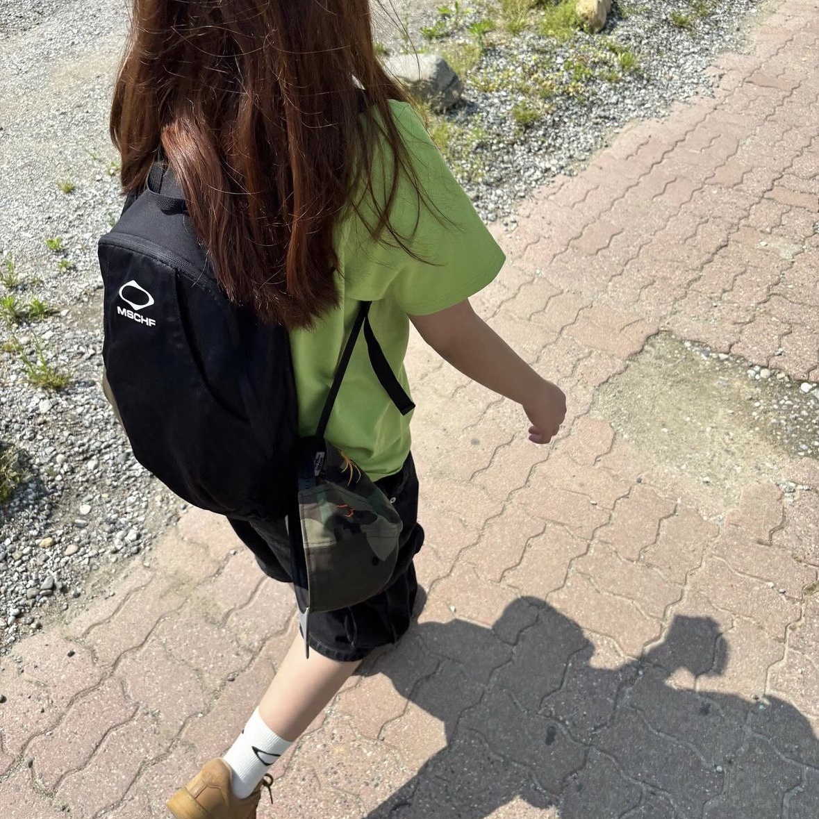 Mischief Rhombus Middle Tube Socks Pink White Black (3 Pack), Mischief Rhombus Backpack Black 착용 스타일 - 1