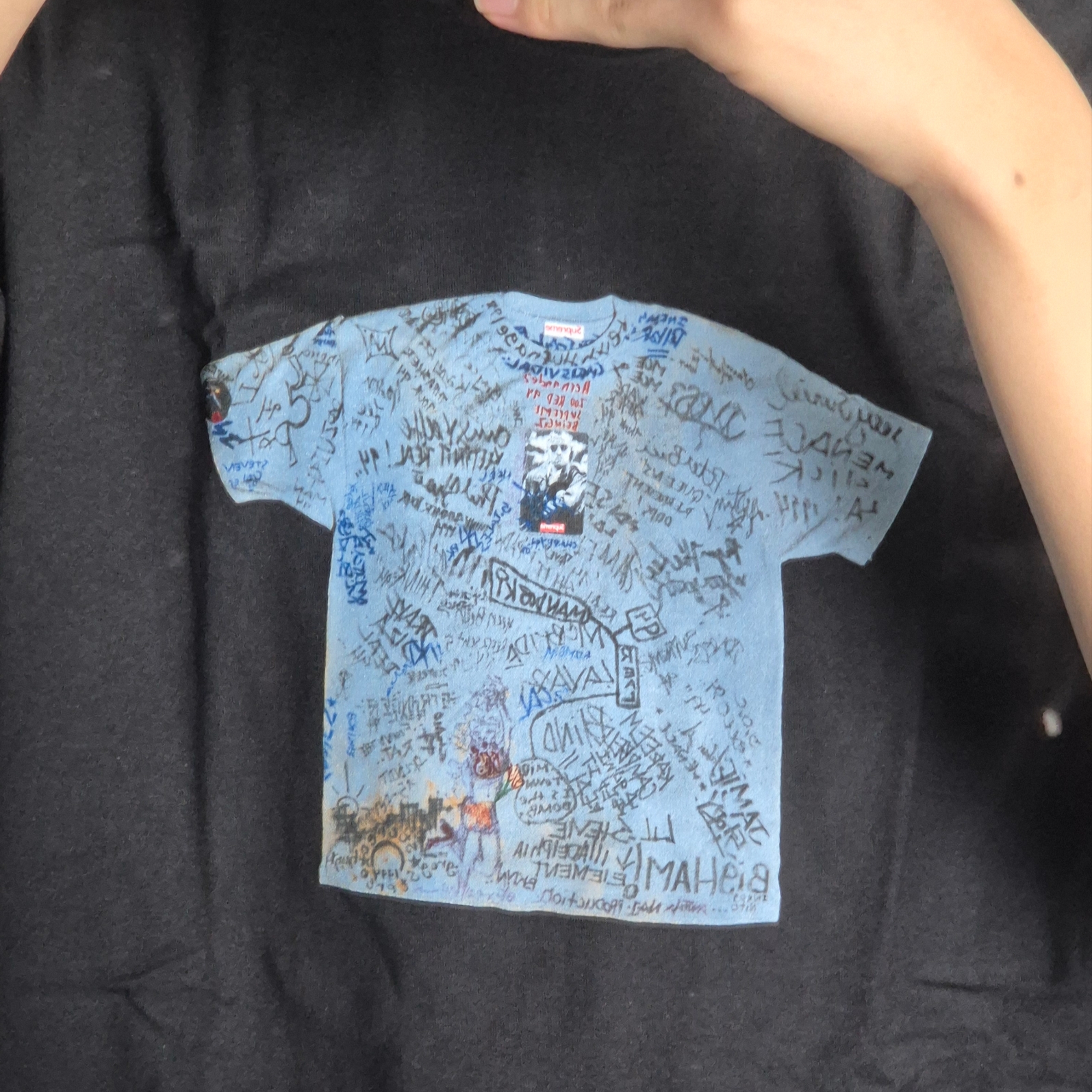 Supreme First T-Shirt Black - 24SS 착용 스타일 - 2