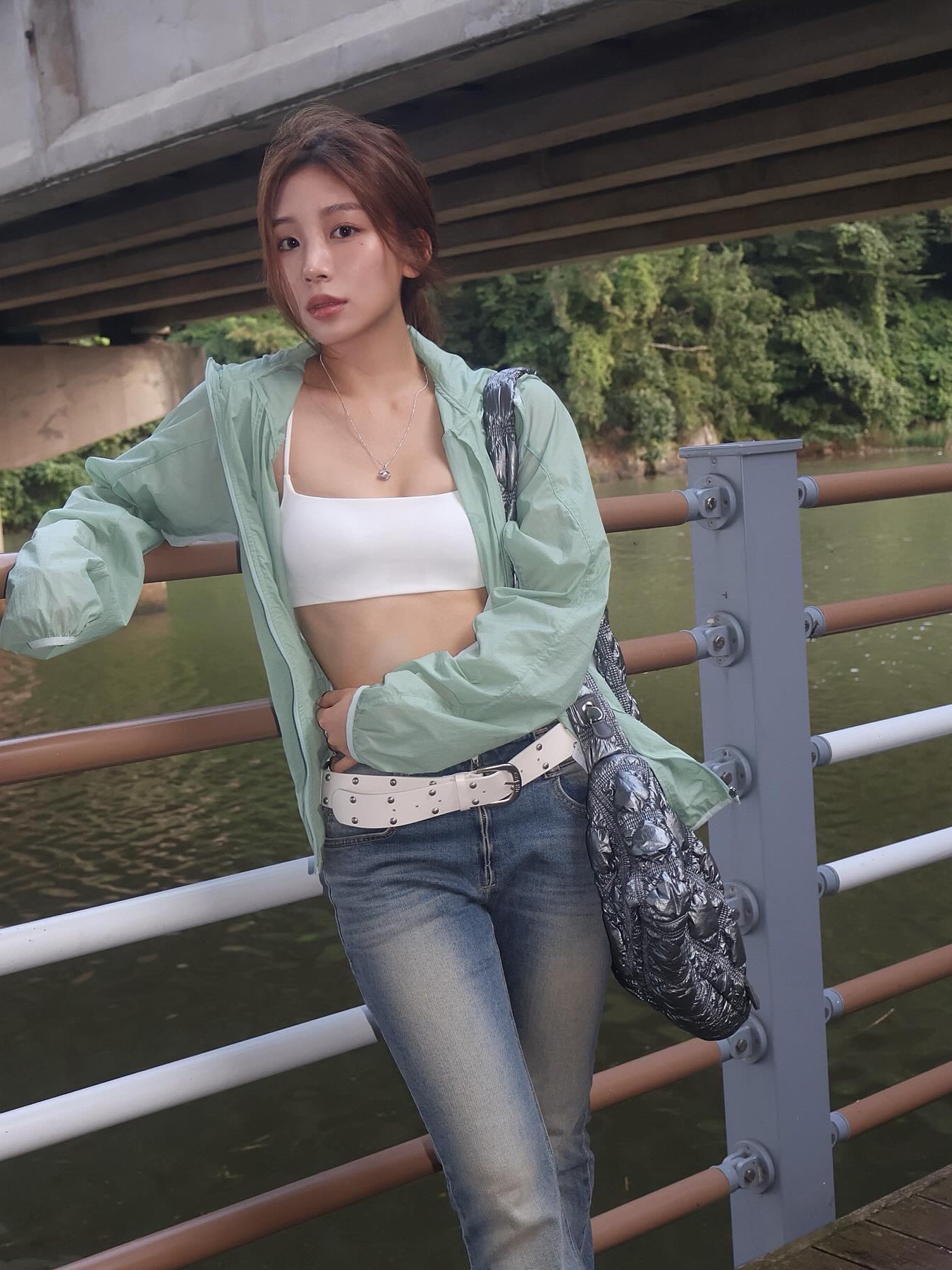 Sansan Gear Crosshair Mesh Jacket Light Green - 24SS 착용 스타일 - 1