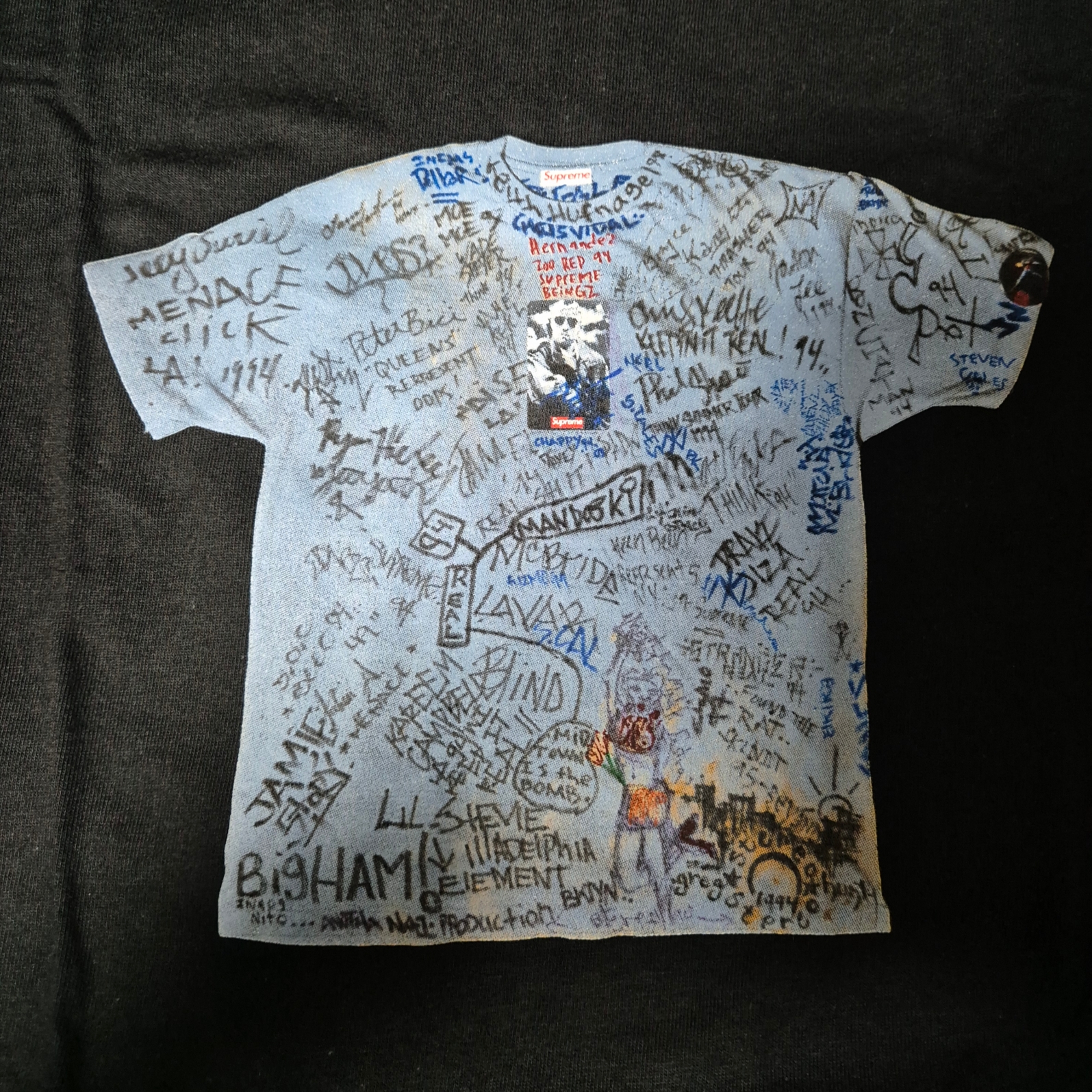 Supreme First T-Shirt Black - 24SS 착용 스타일 - 3