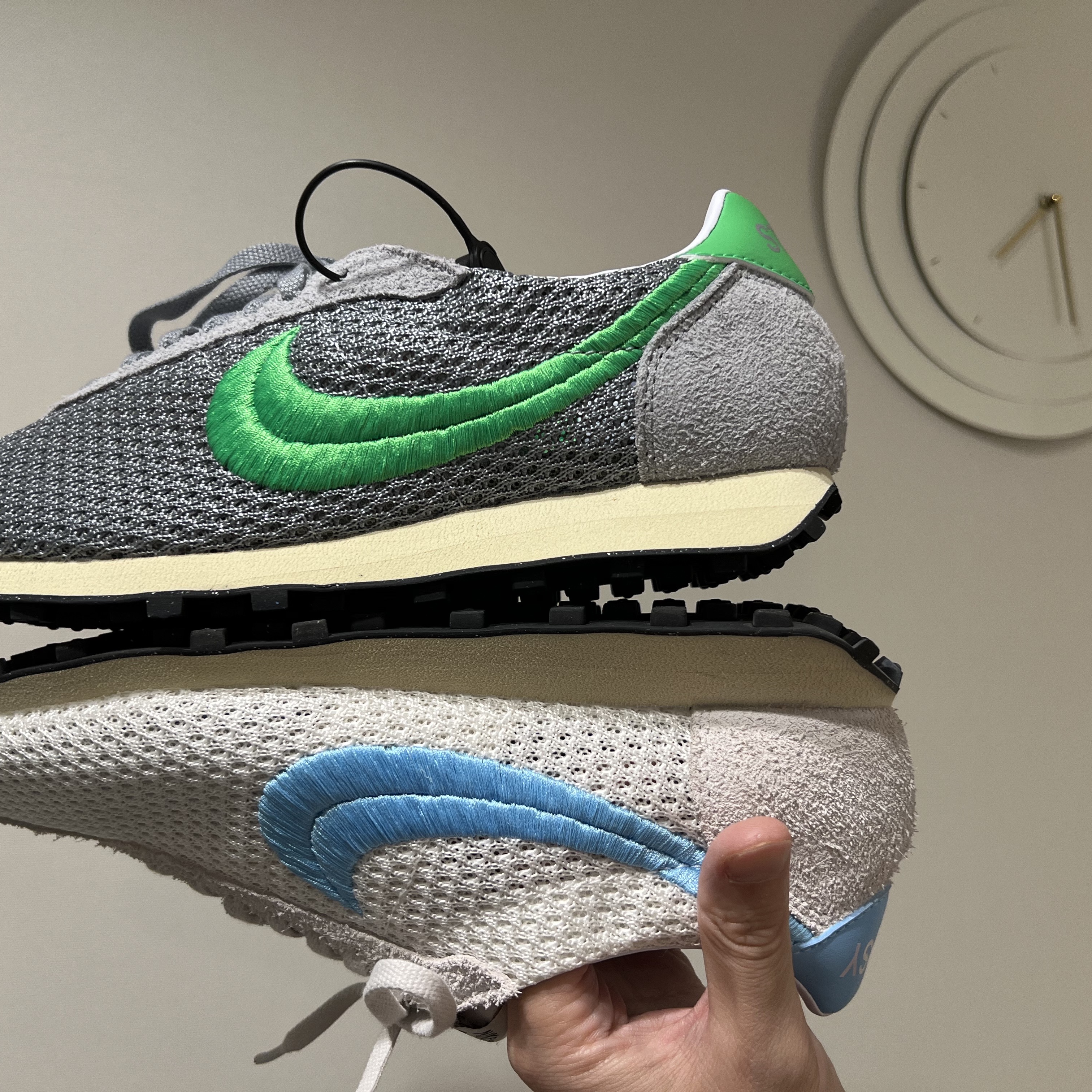 Nike x Stussy LD-1000 SP Phantom Aquarius Blue, Nike x Stussy LD-1000 SP Particle Gray Green Fossil 착용 스타일