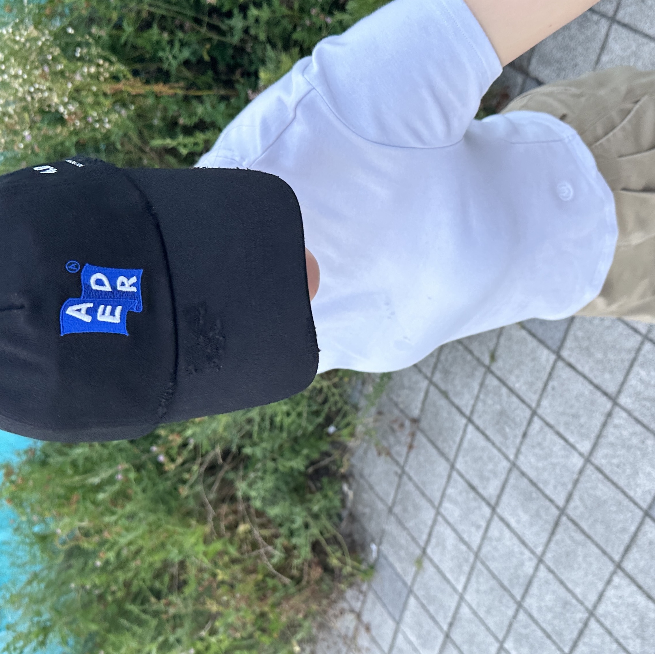 Ader Error Sig; TRS Tag Cap 01 Noir 착용 스타일 - 2