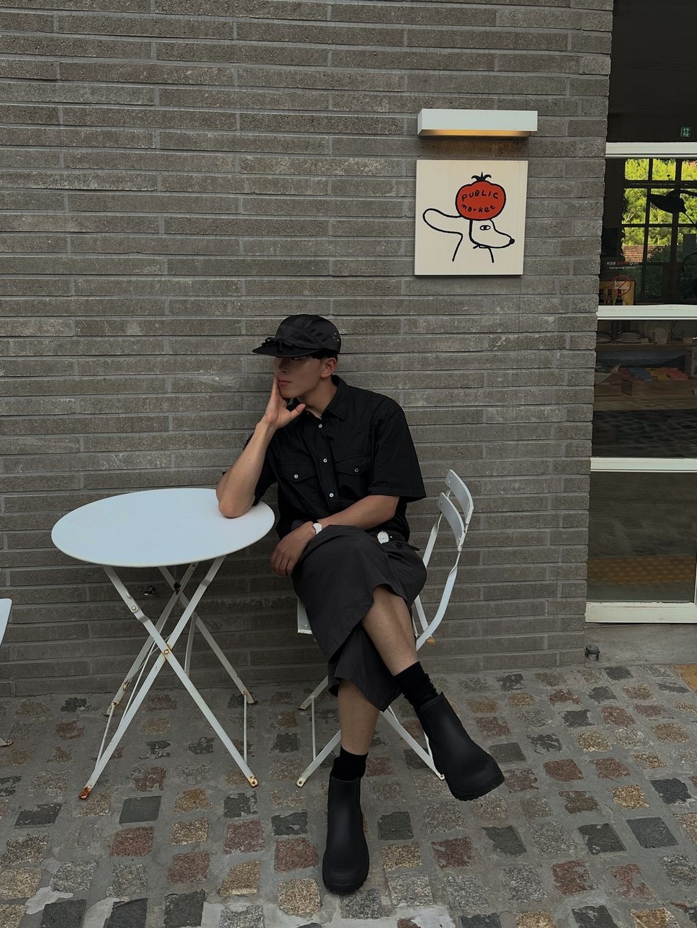 Tretorn Garpa Rubber Boots Black 착용 스타일 - 1