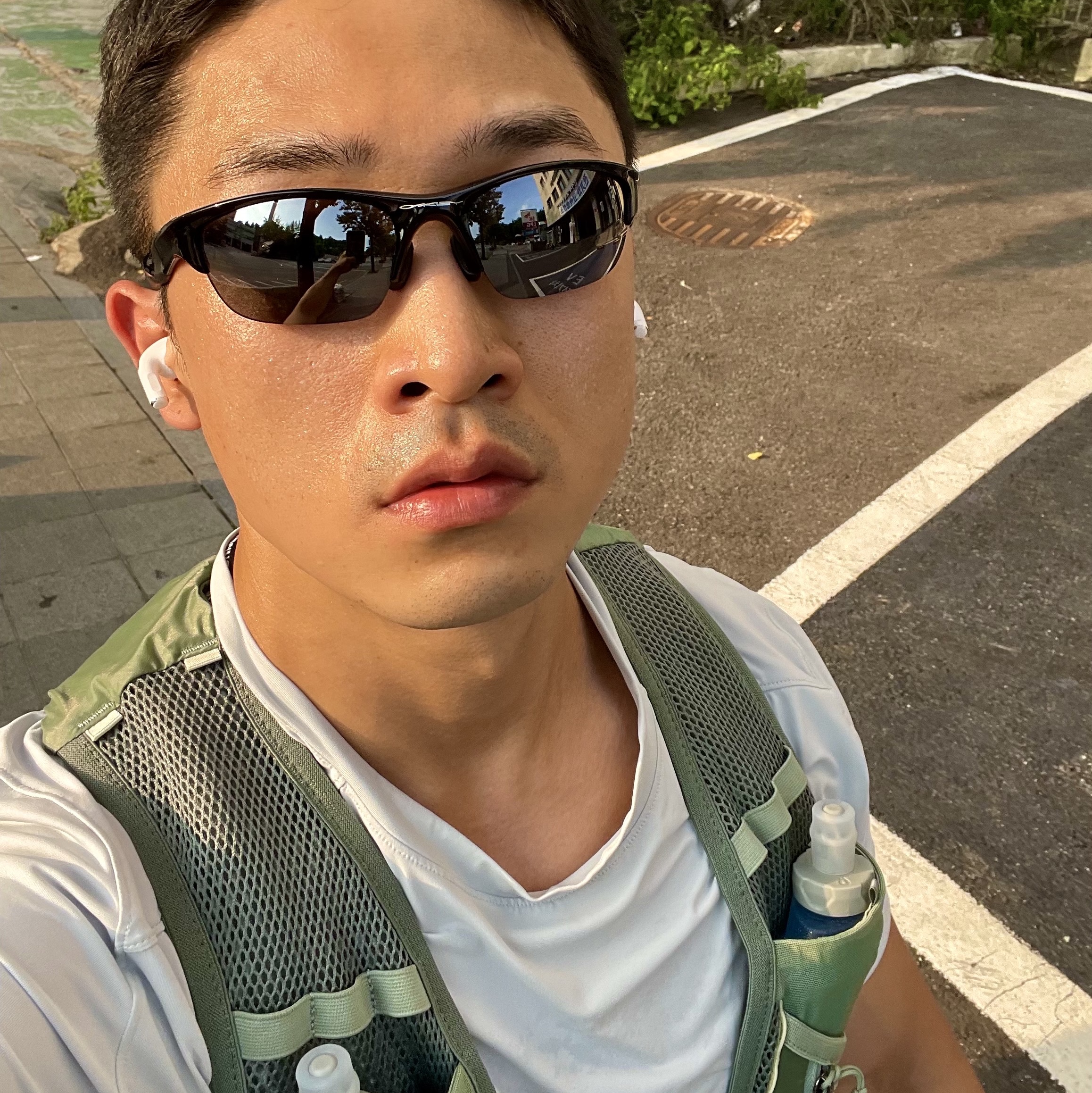 Under Armour Sportstyle Left Chest Short Sleeve T-Shirt Fresco Blue Black, Salomon ACS Pro White Vanilla Ice 착용 스타일 - 4