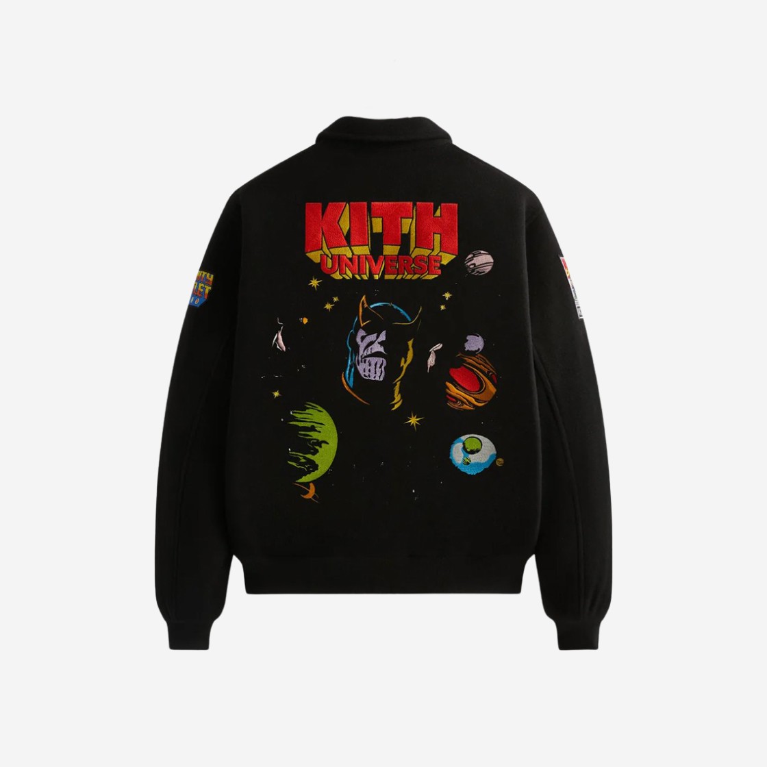 Kith x Marvel Universe Varsity Jacket PH Black 상세 이미지 2