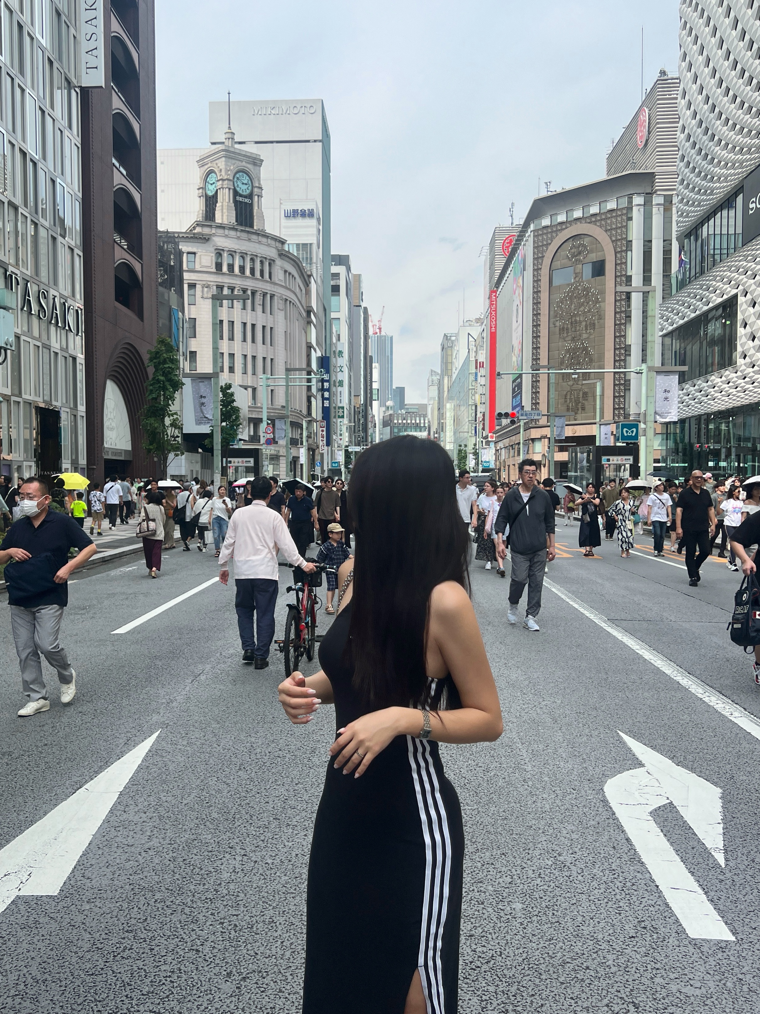 (W) Adidas Adicolor 3-Stripes Maxi Dress Black - KR Sizing 착용 스타일 - 3