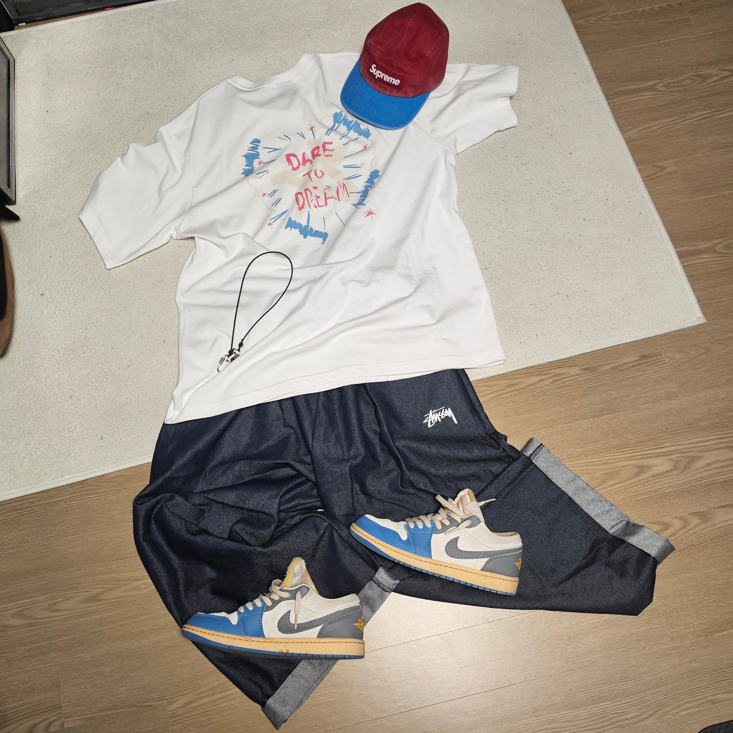 Supreme Pigment 2-Tone Camp Cap Red - 24SS, Jordan 1 Low SE Tokyo 96 착용 스타일 - 5