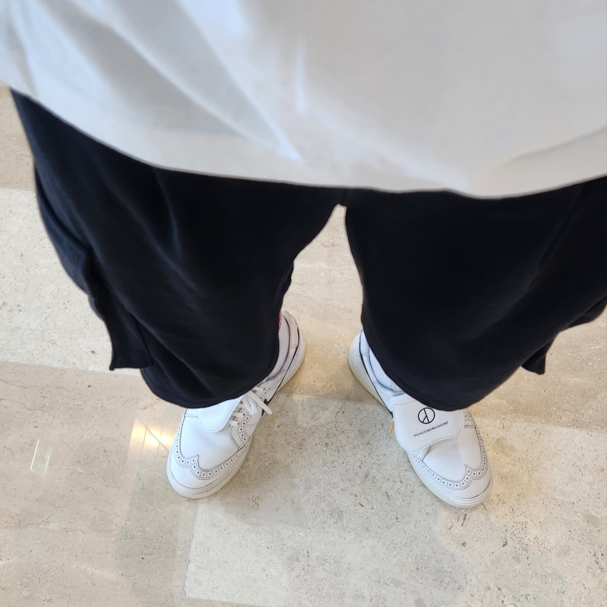Nike x Peaceminusone Kwondo1 White 착용 스타일