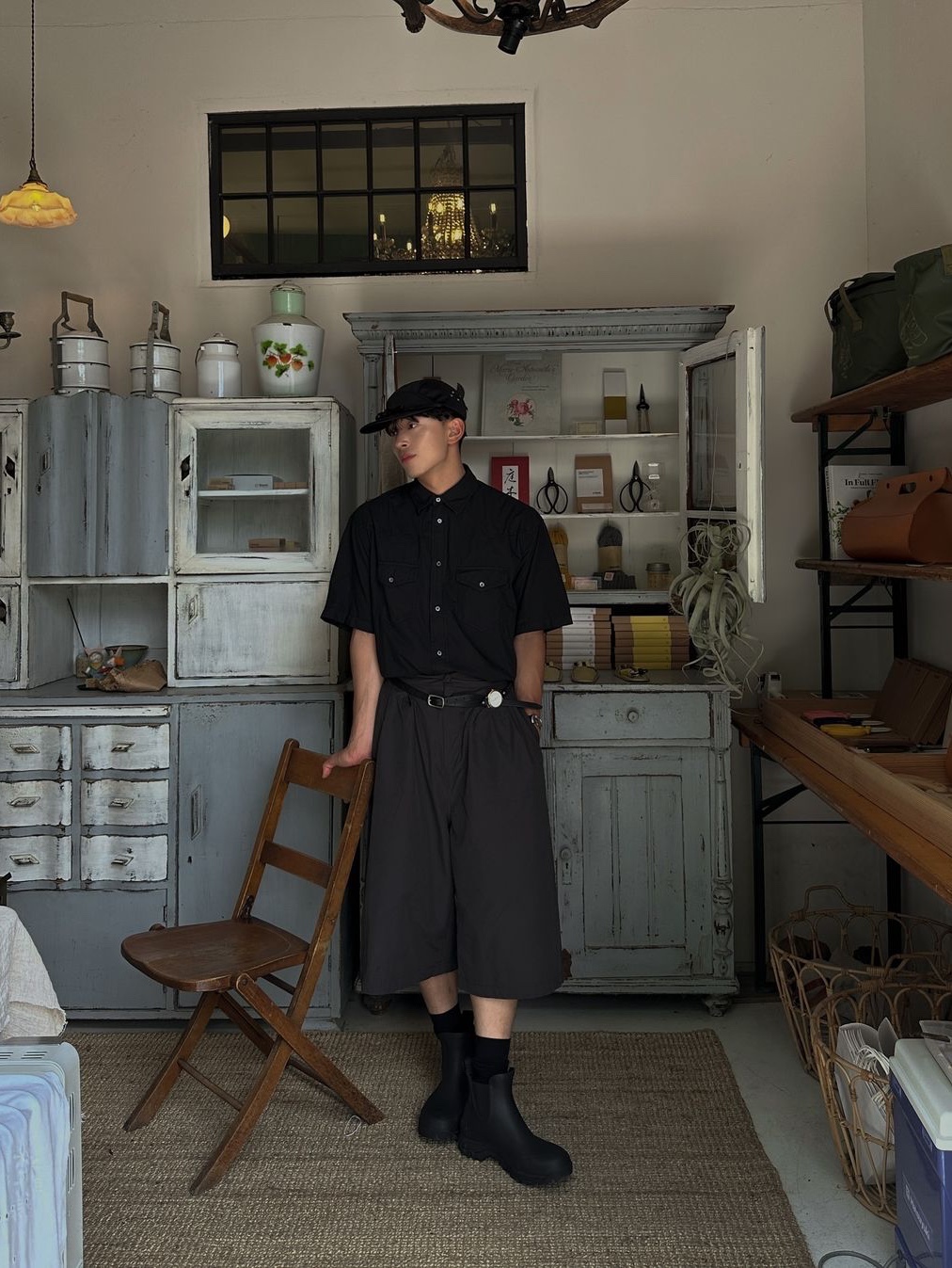 Tretorn Garpa Rubber Boots Black 착용 스타일 - 4