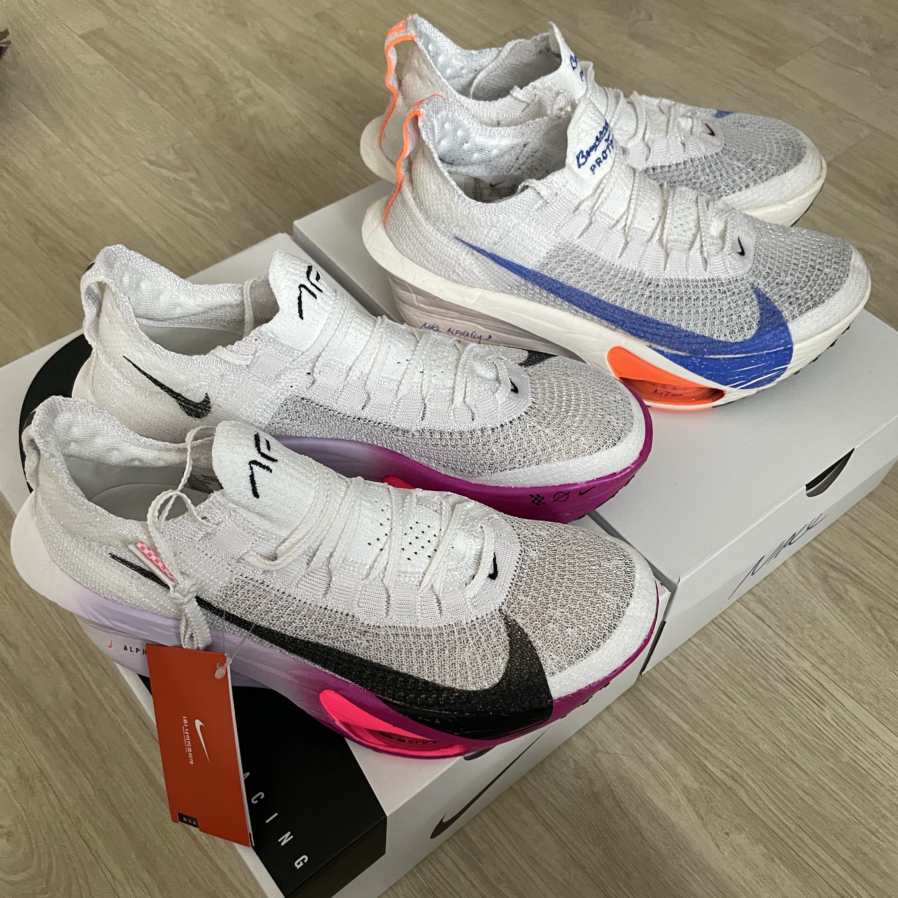 Nike Air Zoom Alphafly Next% 3 Blueprint, Nike Air Zoom Alphafly Next% 3 Hyper Pink 착용 스타일