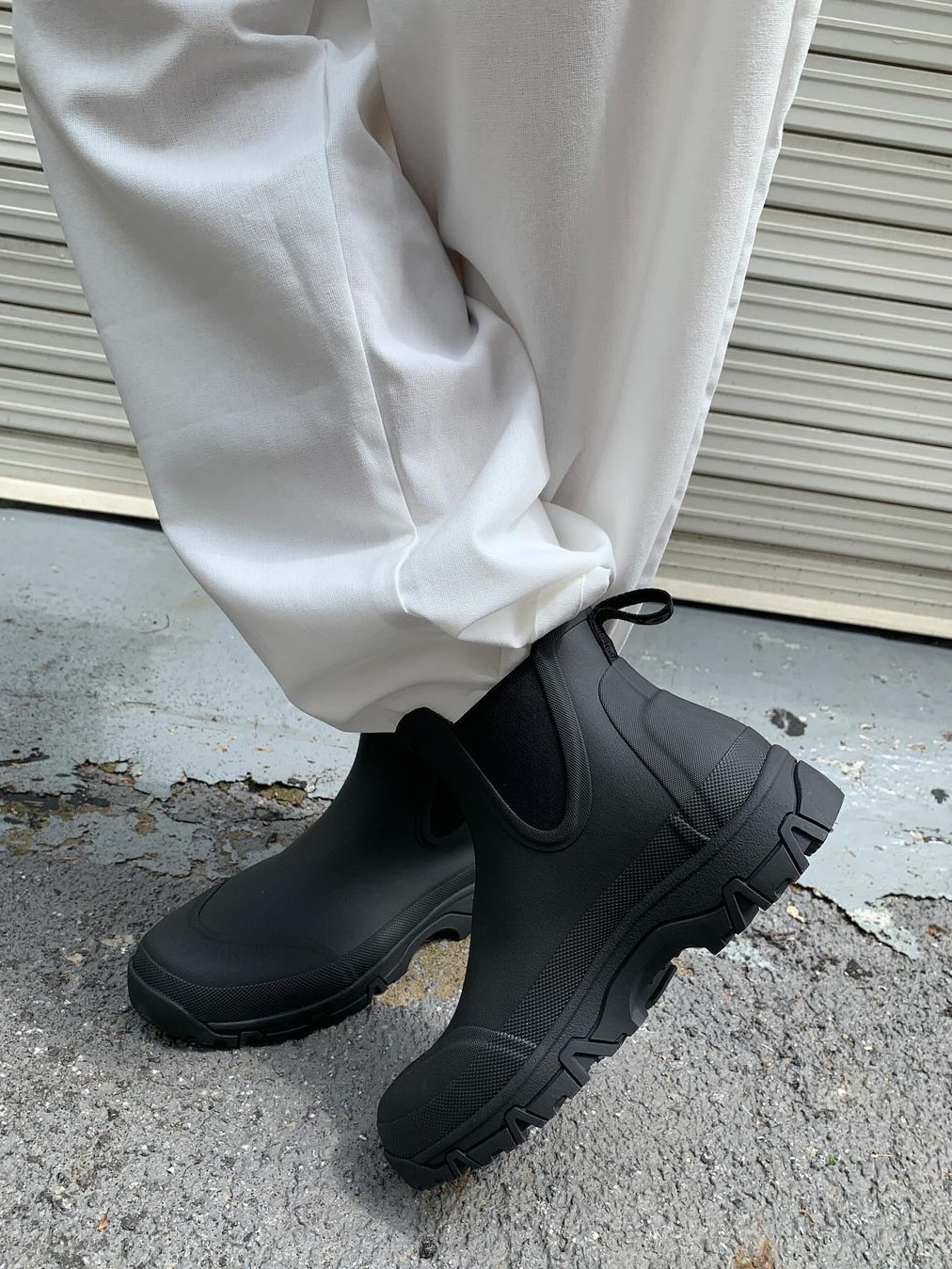 Tretorn Garpa Rubber Boots Black 착용 스타일 - 6