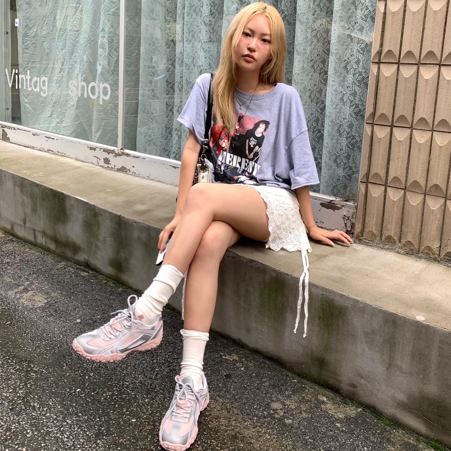 Fila Echappe MS Silver Moon 착용 스타일 - 1