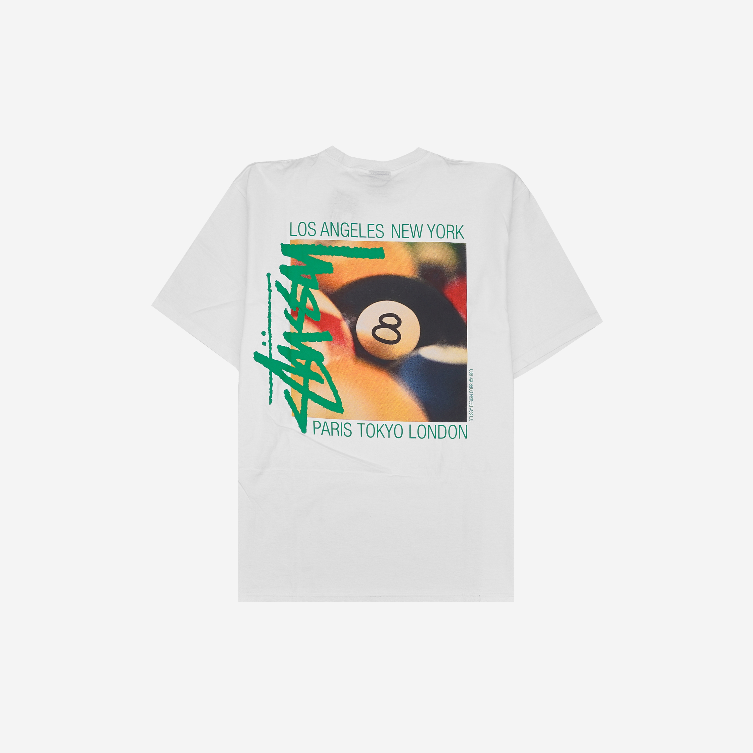 스투시 빌리아드 티셔츠 화이트(Stussy Billiards T-Shirt White)