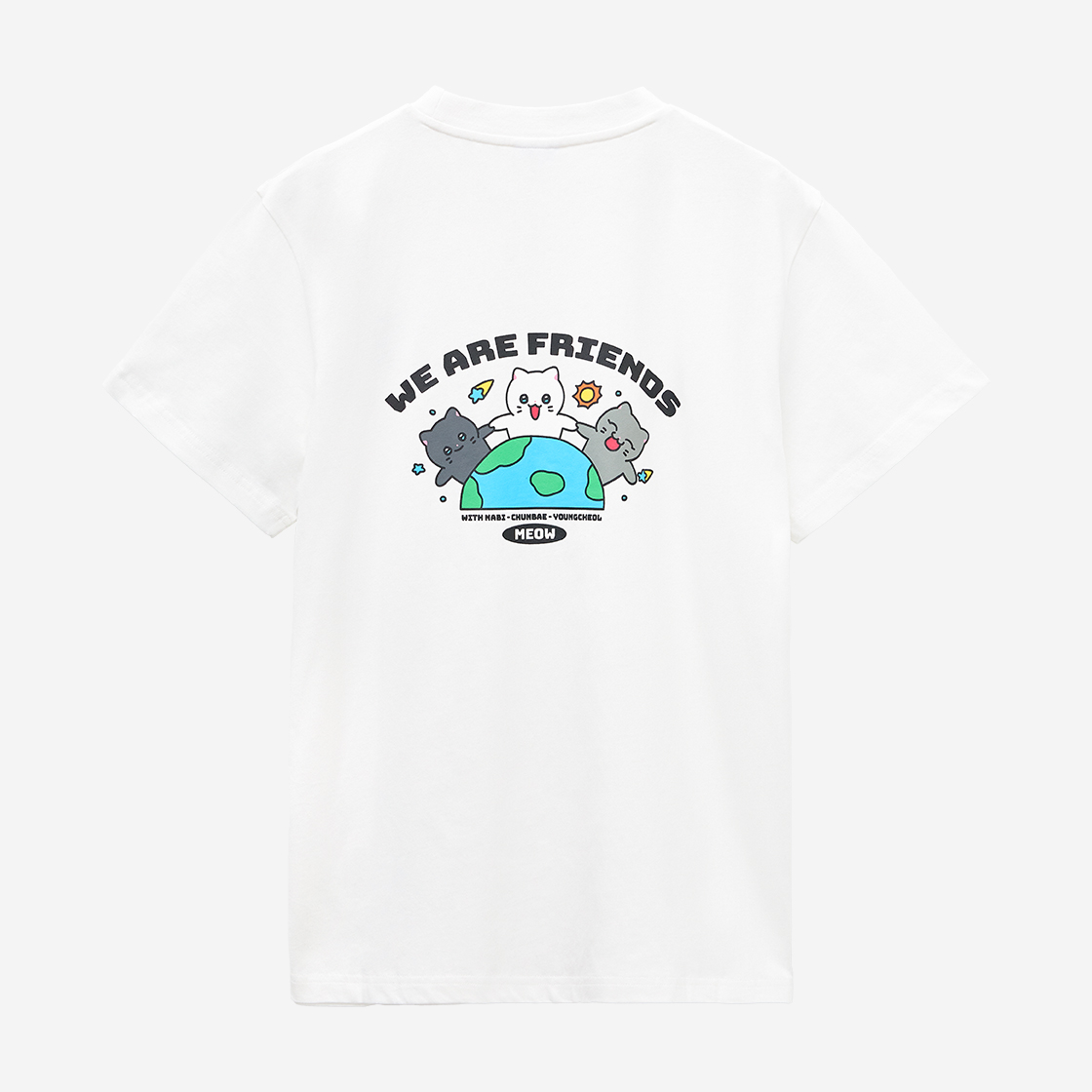 냐한남자 반소매티셔츠 하이파이브(Meow Man T-Shirt Highfive) - 2