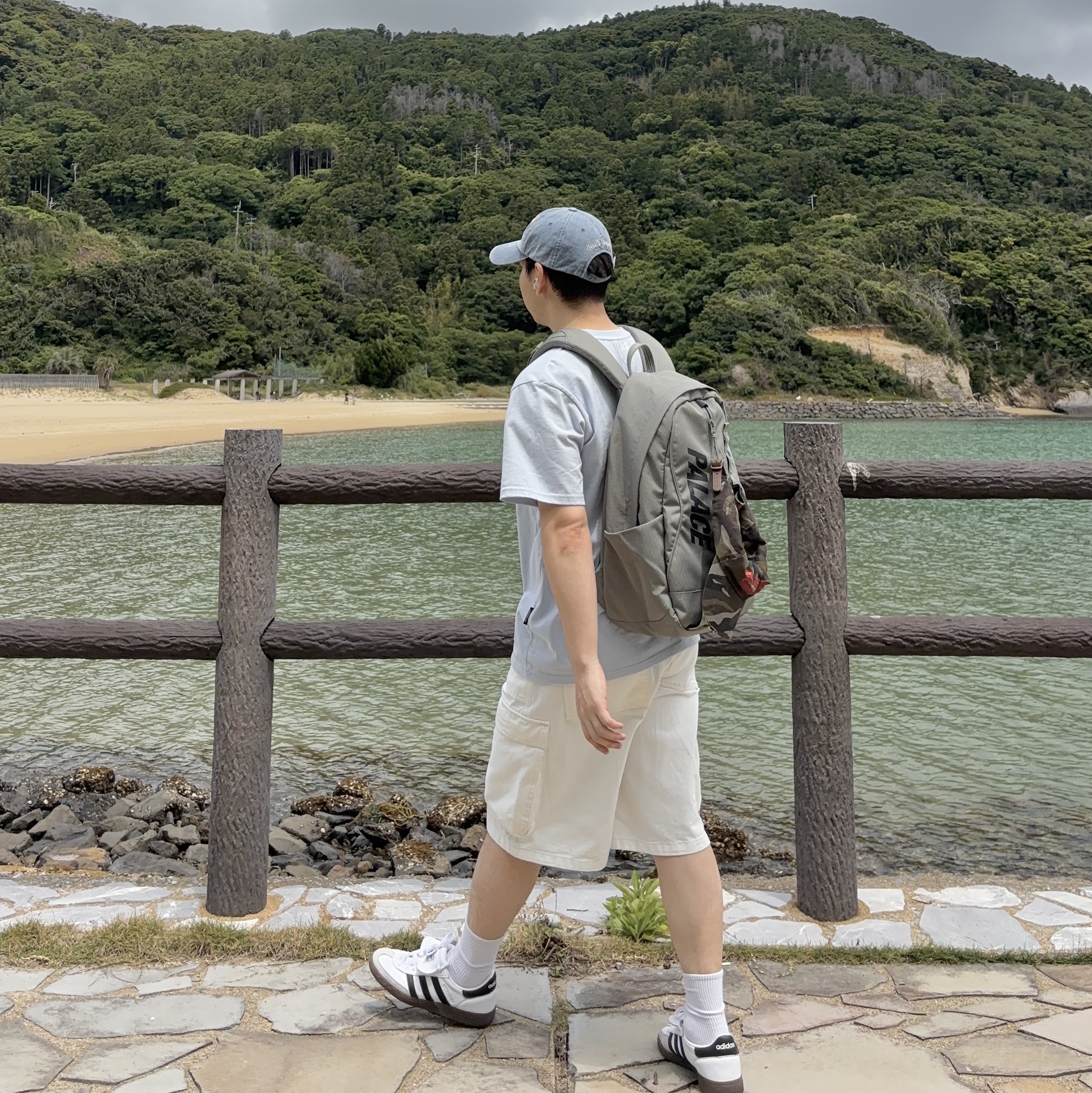 Palace Cordura Y-Rip Backpack Olive - 24SS 착용 스타일