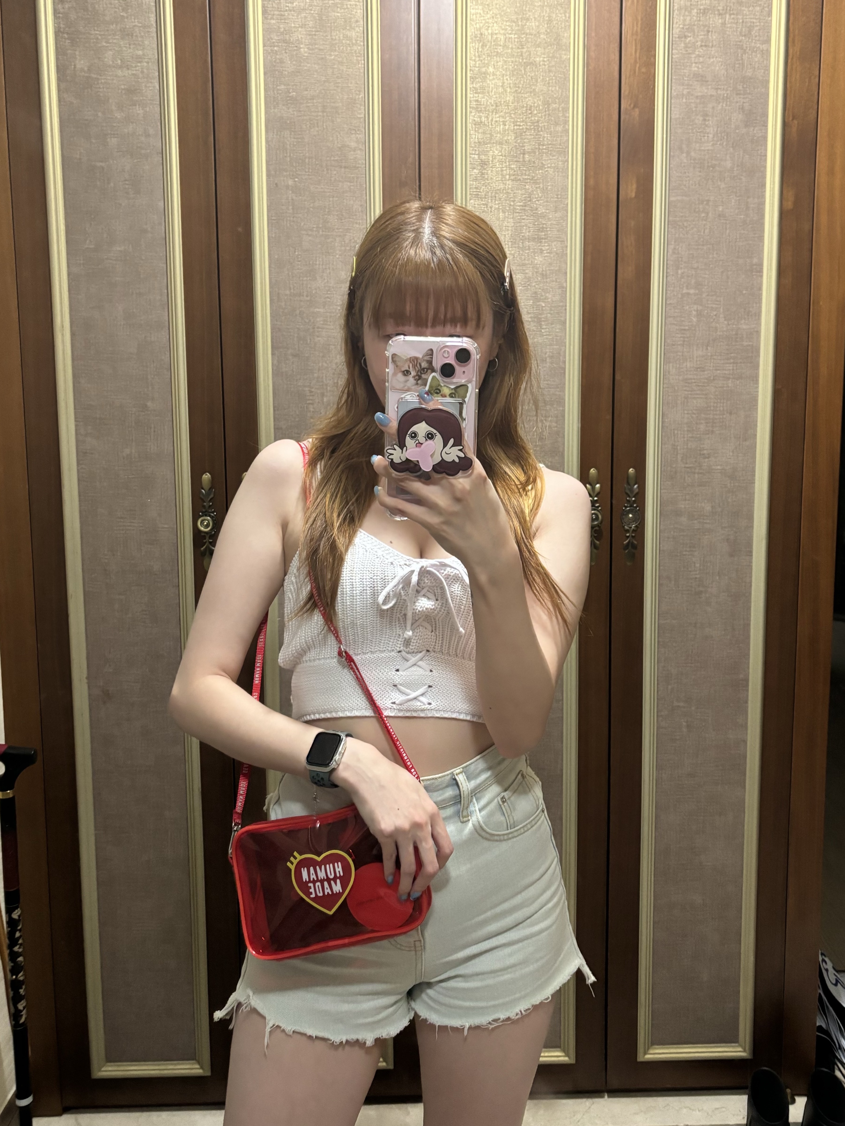 Human Made PVC Pouch Medium Red, Bbangbbang Okji Merrong Acrylic Tok 착용 스타일 - 1