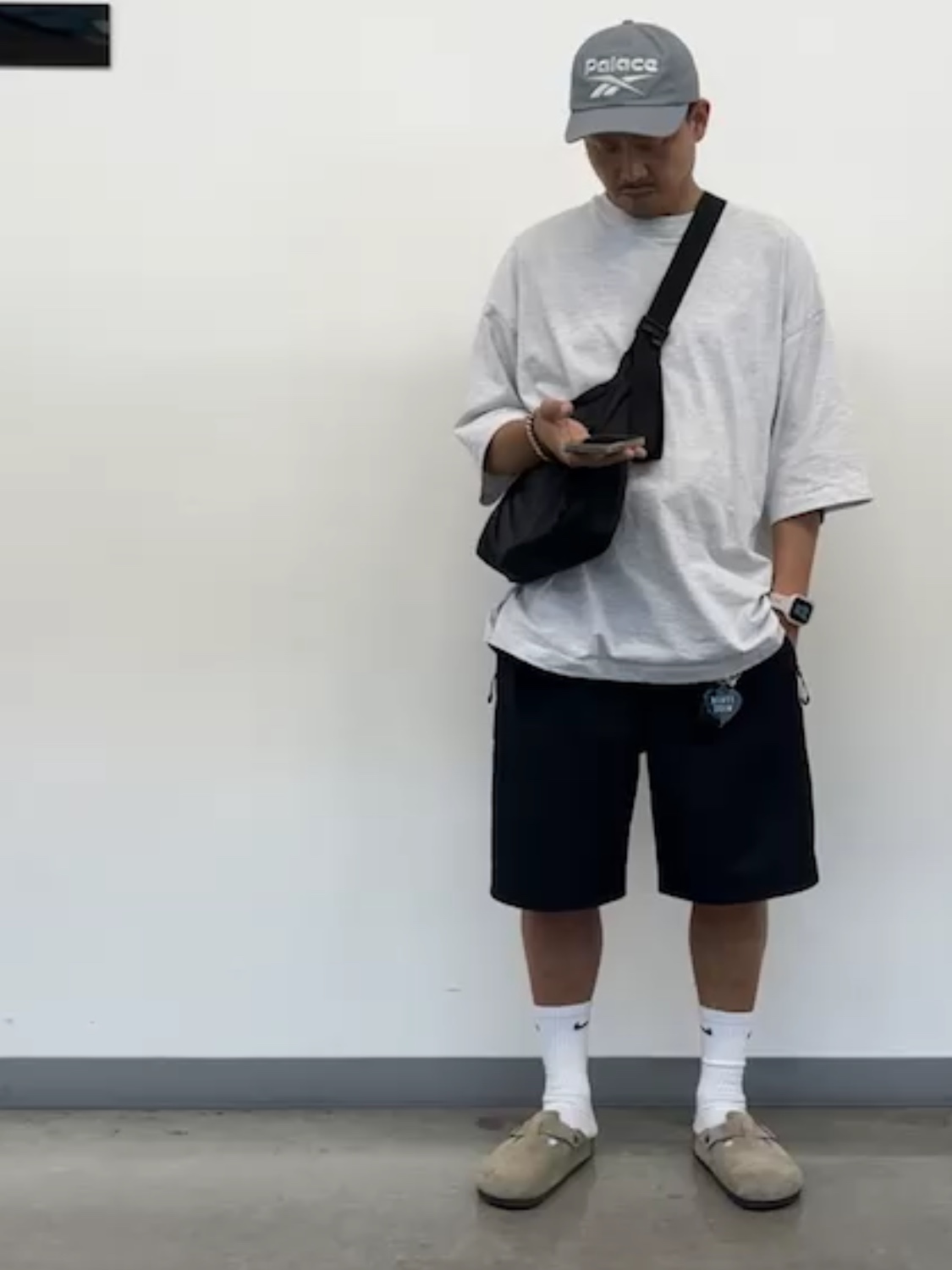 Birkenstock Boston Braided Taupe - Narrow, Human Made Heart Keyring Navy 착용 스타일