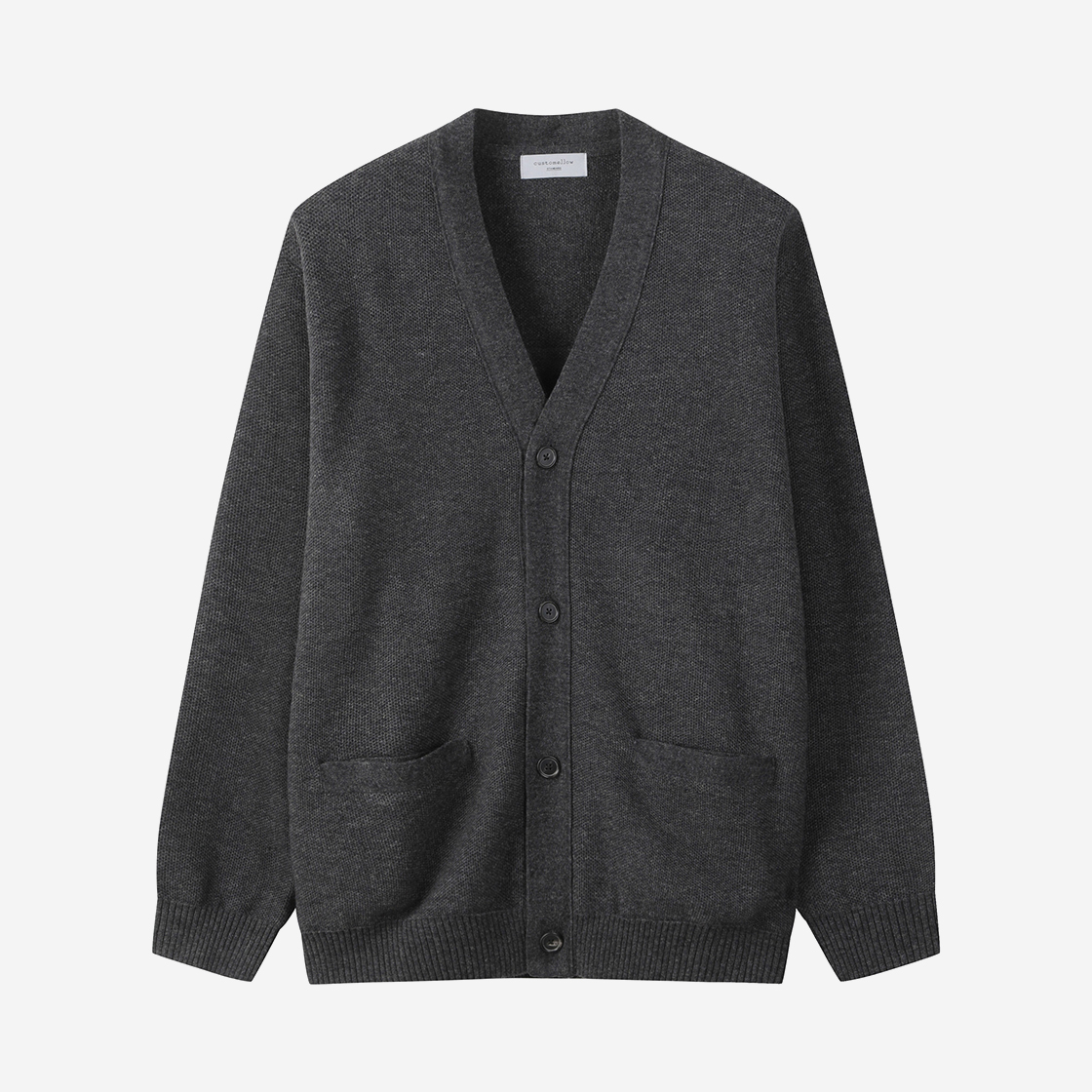 커스텀멜로우 허니콤 가디건 다크 그레이