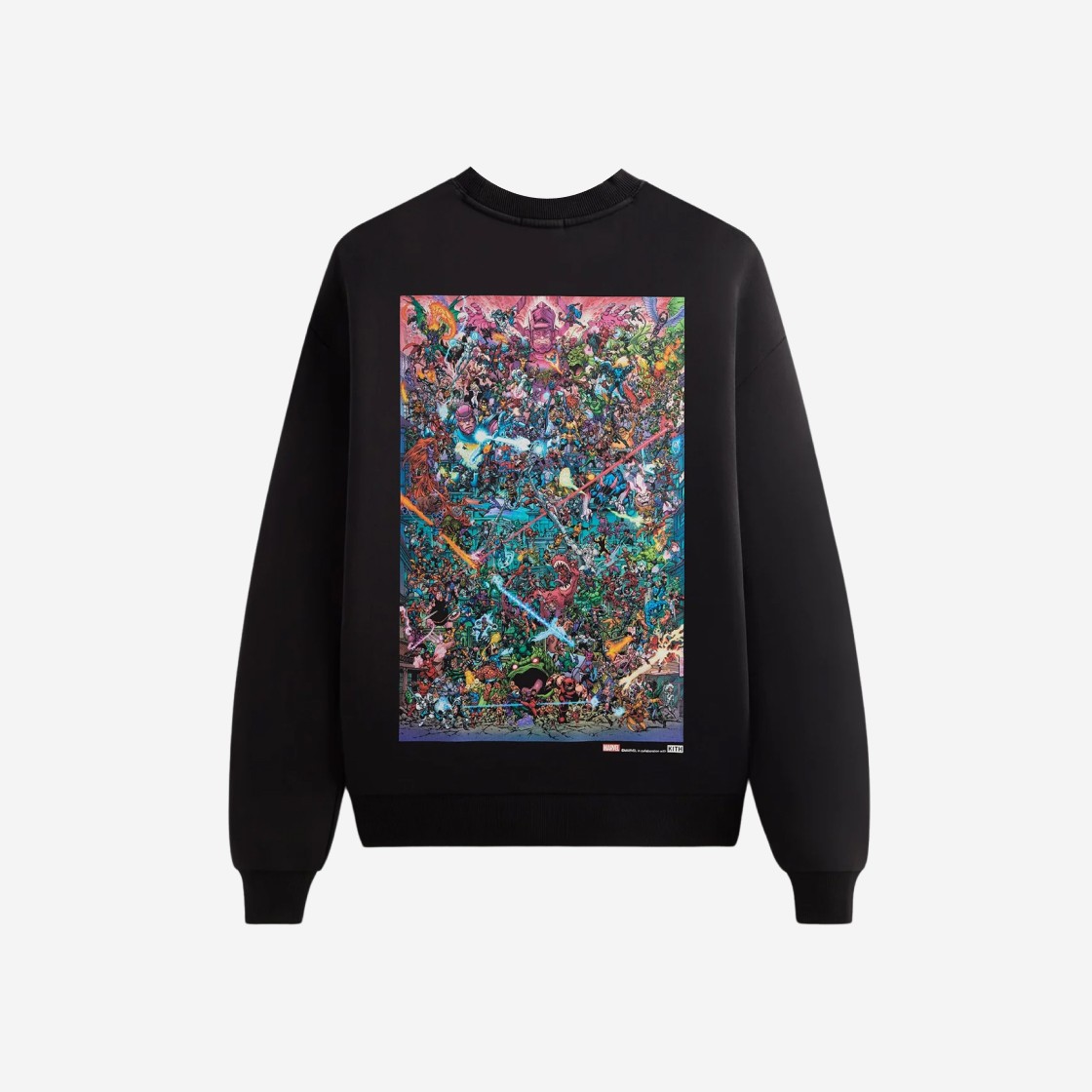 Kith x Marvel Villains Clash Vintage Nelson Crewneck Black 상세 이미지 1