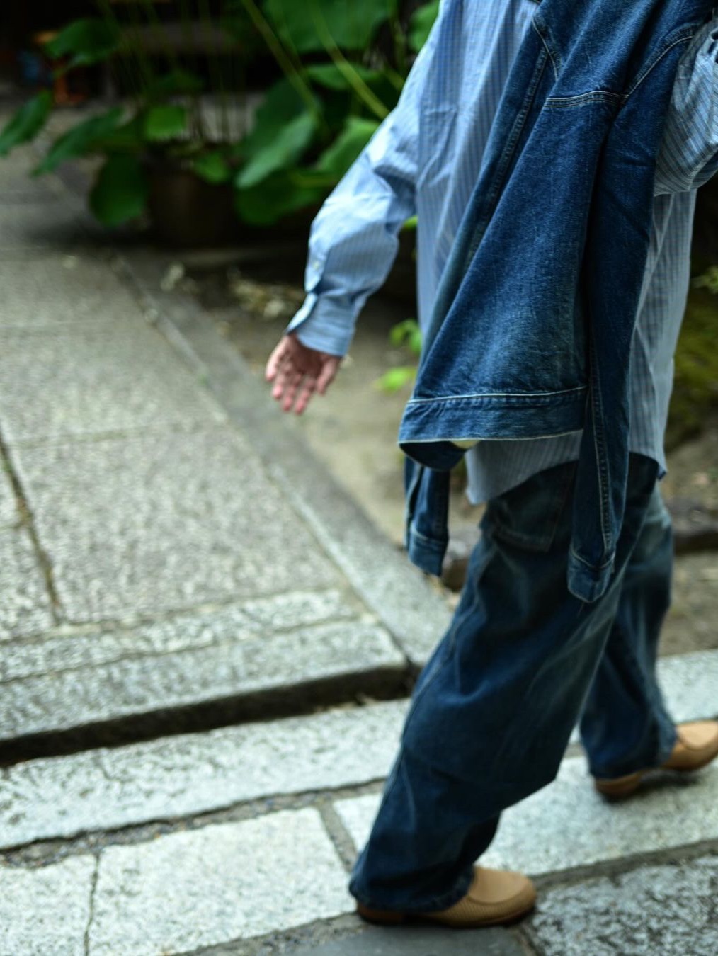Sage Nation Denim Jiji Jacket Raw Denim, Sage Nation Welt Trouser Denim Raw Denim 착용 스타일 - 1